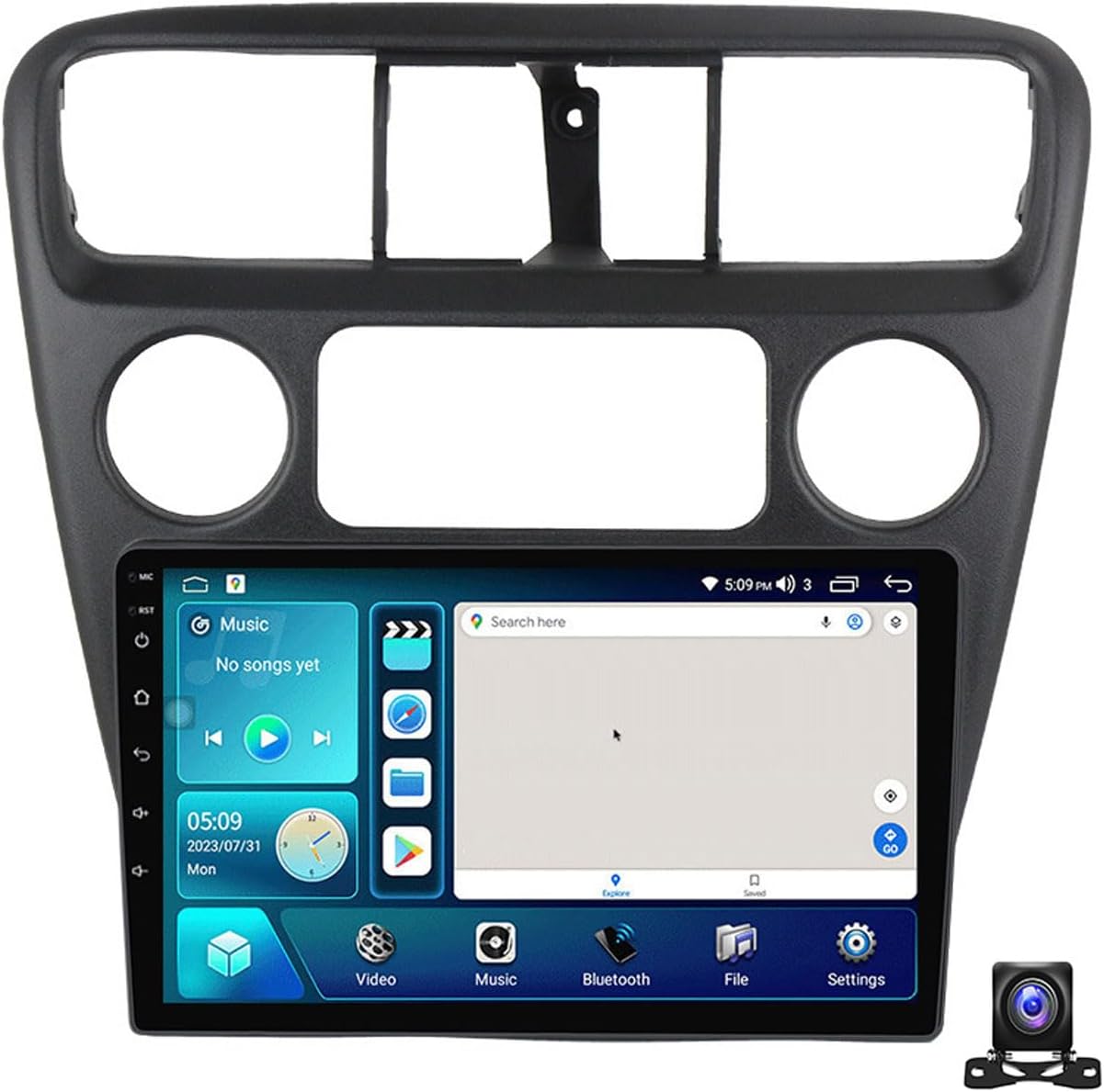 Double Din Car Stereo Bluetooth MP5 Player with Carplay/Auto, 9 Inch Touchscreen Radio Receiver with AHD Backup Camera, for Accord 6 1998~2002 Support 4G/SWC/DSP,4 core m100s 1g+32g