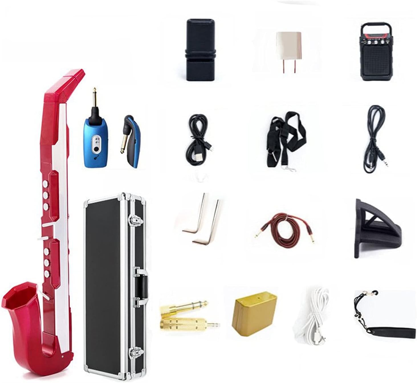 Sax Beginners Kit Digital Saxophone Electronic Saxophone is Suitable for Self-Study Entertainment Leisure and Playing Musical Instruments Wind Instrument (Color : Pink 3)