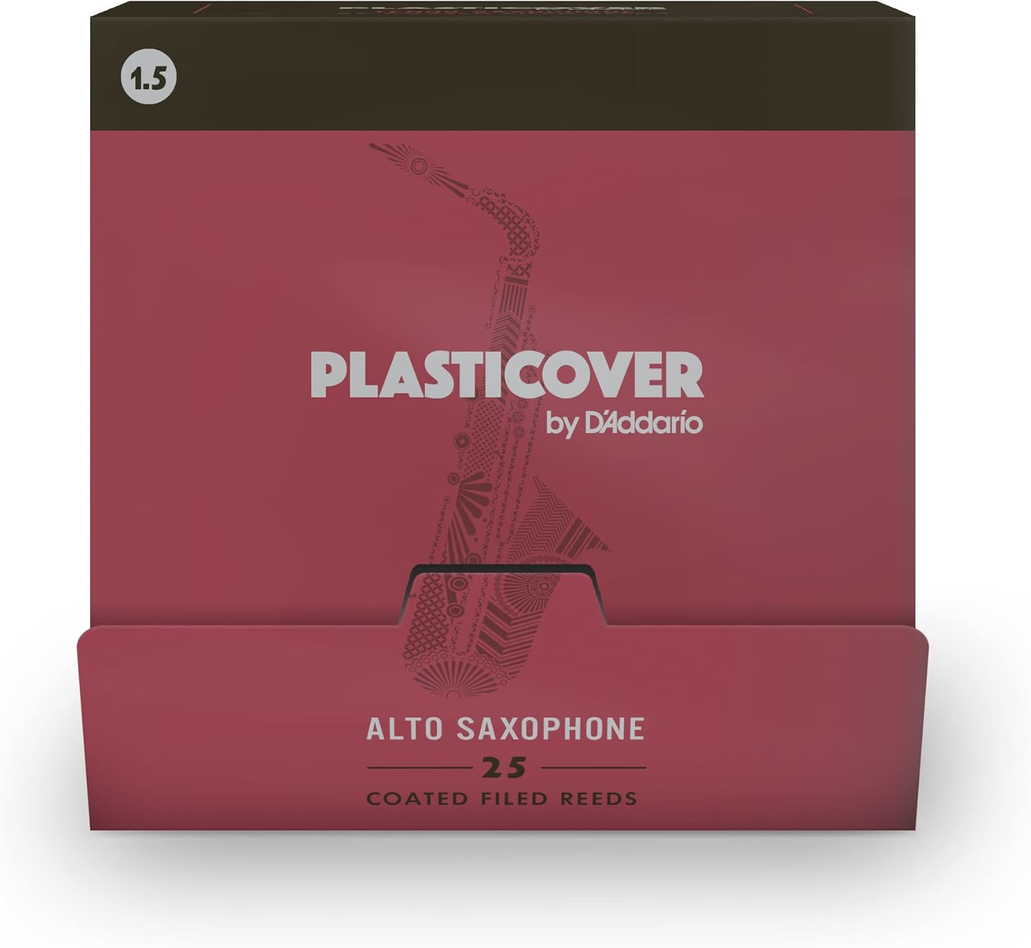 D’Addario Woodwinds - Plasticover Alto Sax Reeds - Alto Saxophone Reeds - Strength 1.5-25-pack