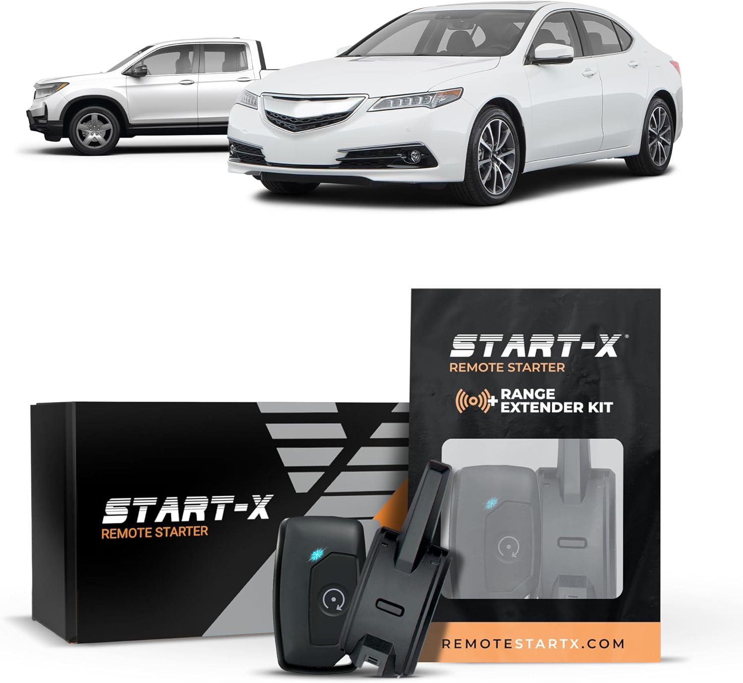 Start-X Remote Starter Kit + 2000ft 1 Way Range Extender for Acura TLX (2015-20) & Honda Passport (2019-23), Pilot (2016-22), Ridgeline (2017-23) Vehicles with Push-to-Start Ignition