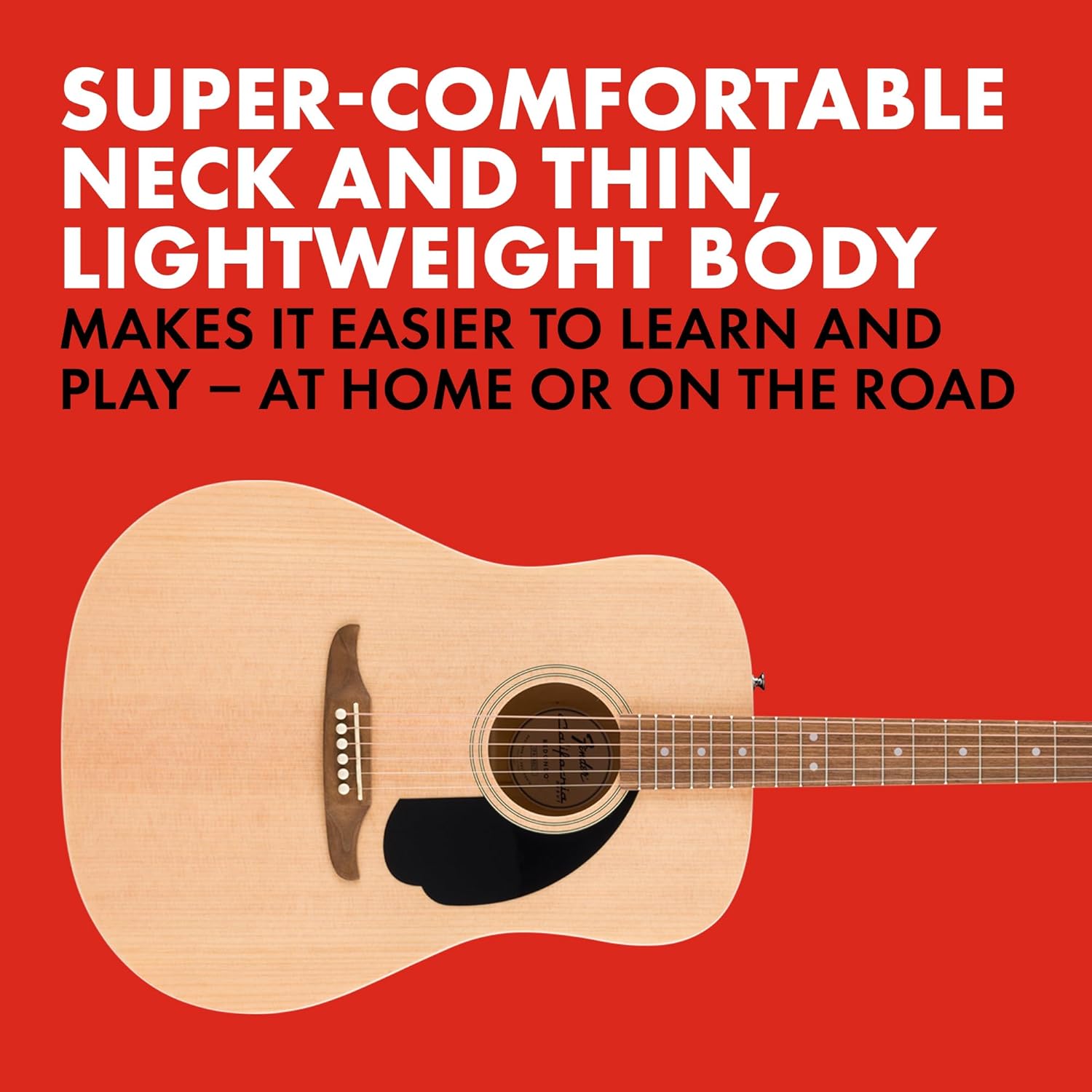 Fender California Debut Redondo Series Acoustic Guitar Pack, Beginner Guitar, 2-Year Warranty, Includes Gig Bag, Stand, and More, Natural