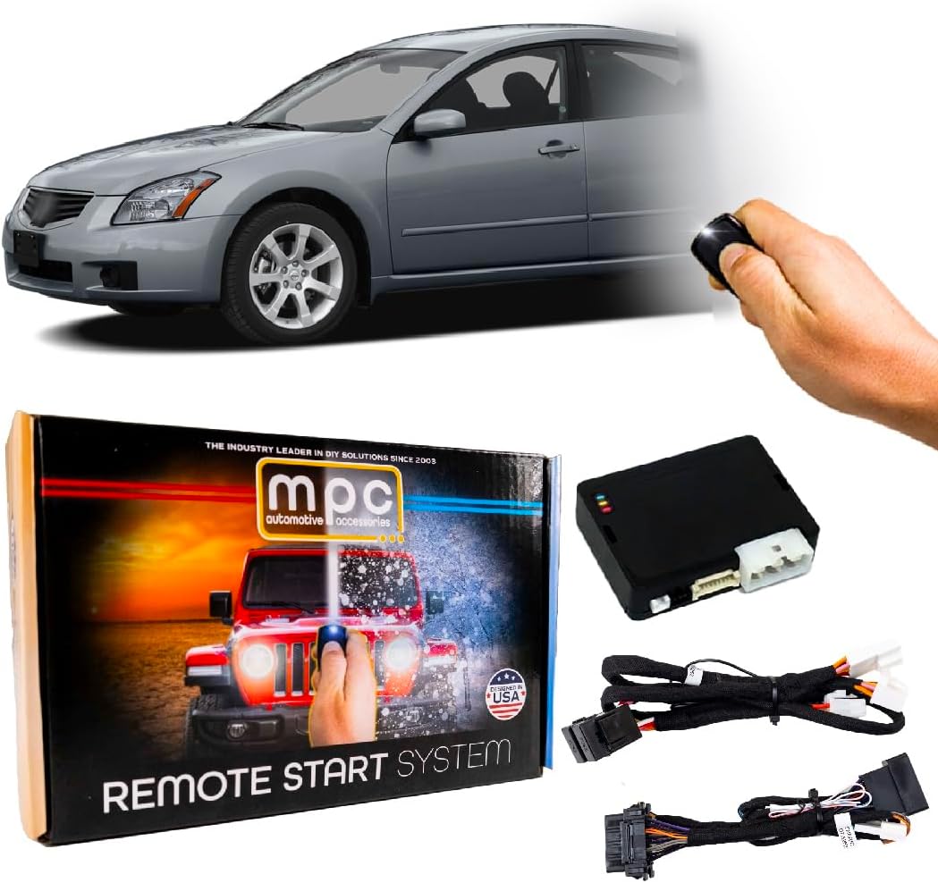 MPC Complete Factory Remote Activated Remote Start Kit Compatible with 2004-2008 Nissan Maxima Key-to-Start - with Plugin T-Harness - Firmware Preloaded