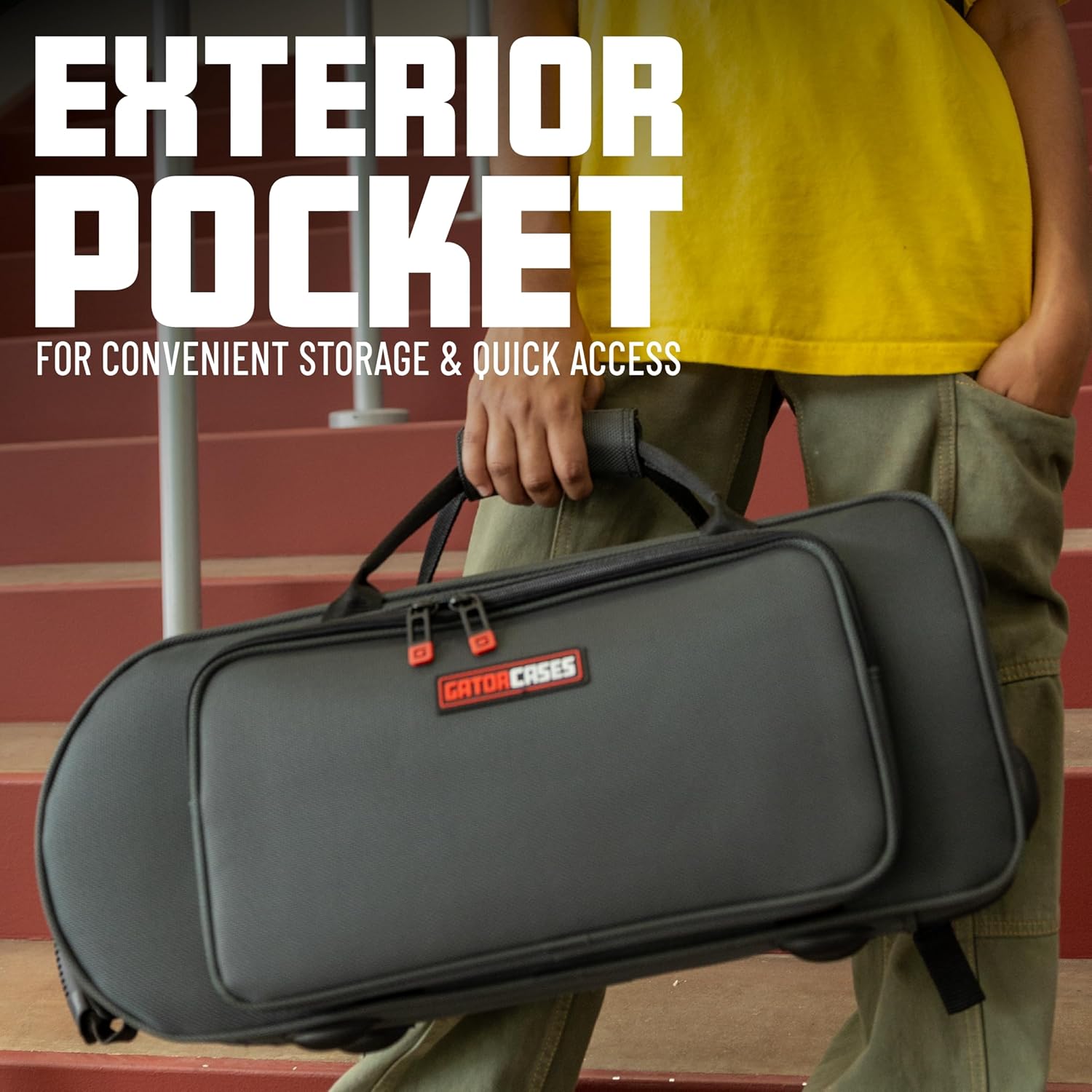 Gator Cases Adagio Series Shaped EPS Polyfoam Lightweight Case for Eb Alto Saxophone; (GL-ALTOSAX-S23)