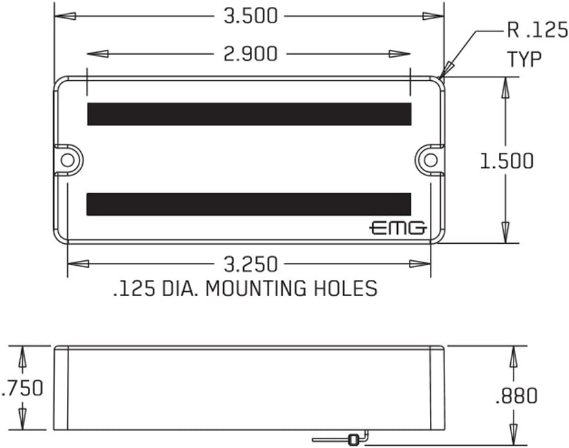 EMG 60-7 7-String Active Guitar Pickup, Black