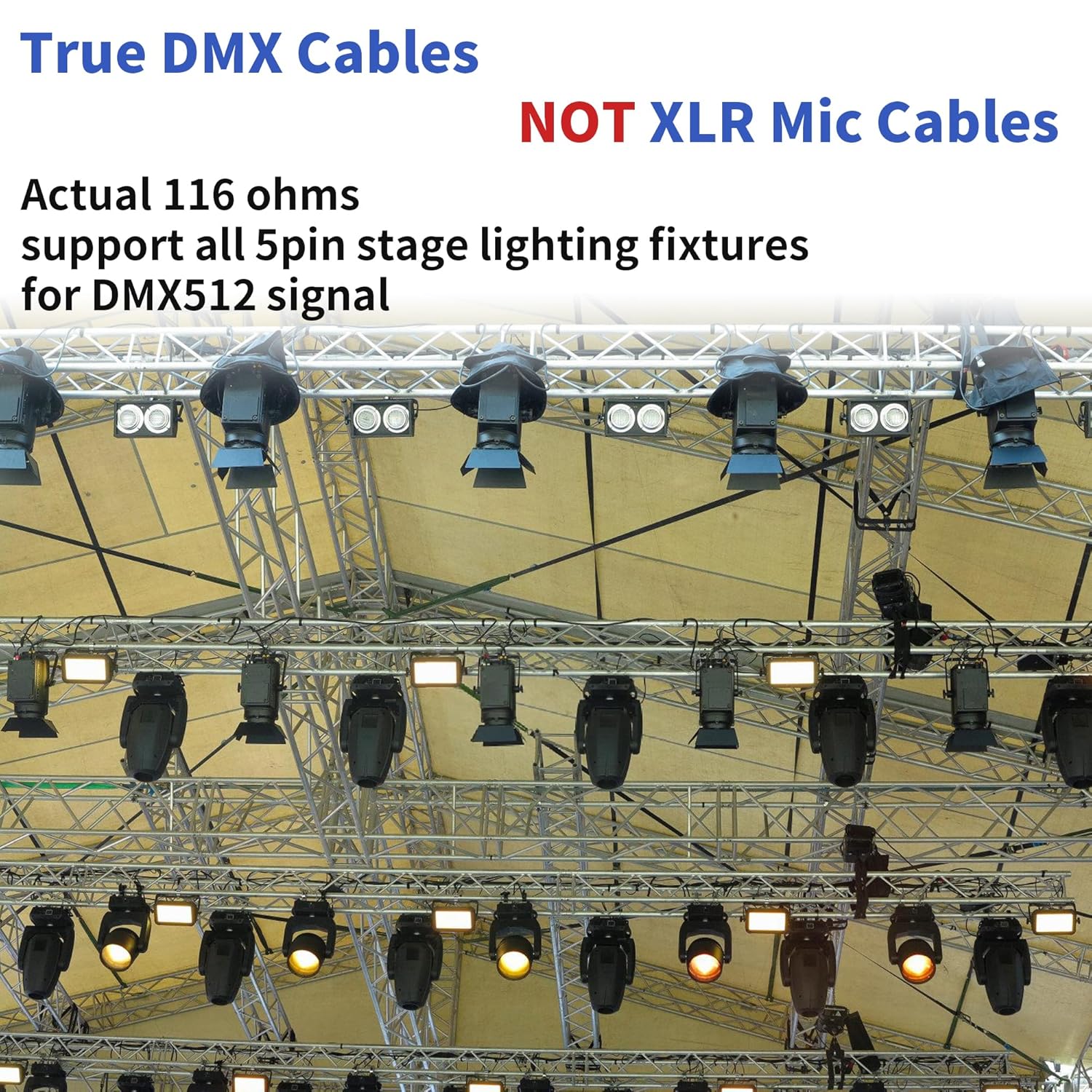 SMALL-EYE 5 Pin DMX Cable 3 ft 8 Pack – 4-Core Male to Female Stage Lighting DMX512 Cable (3')
