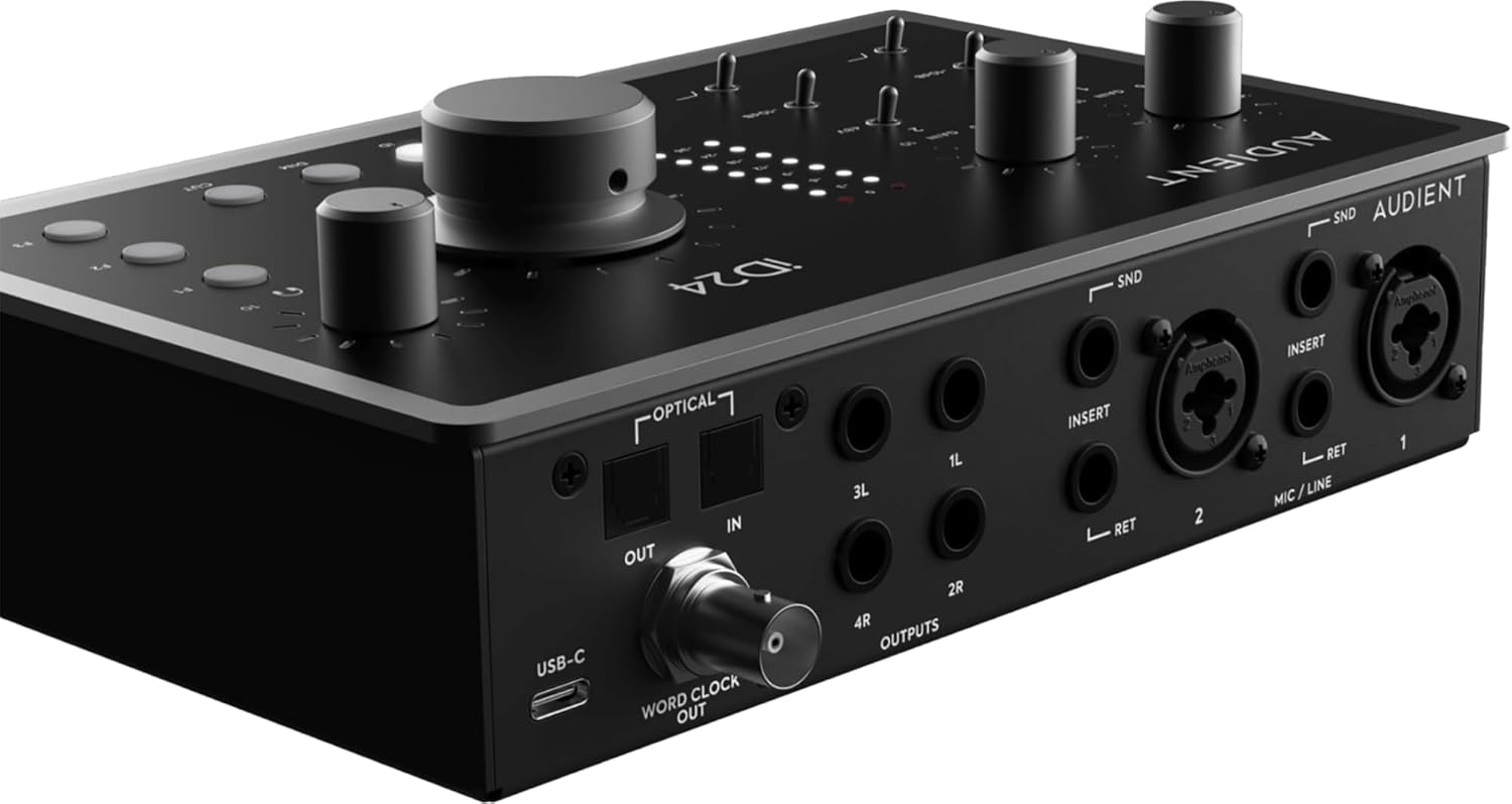 Audient iD24 USB-C Audio Interface Bundle with Instrument Cable, XLR Cable, and Austin Bazaar Polishing Cloth