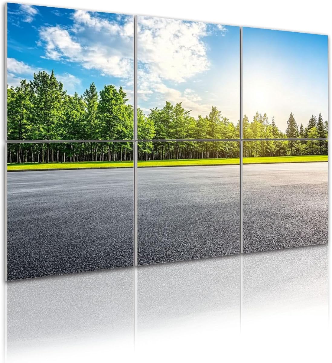 6 Pack Art Acoustic Panels Race track ground green forest landscape sunset Sound Absorbing Panel 48