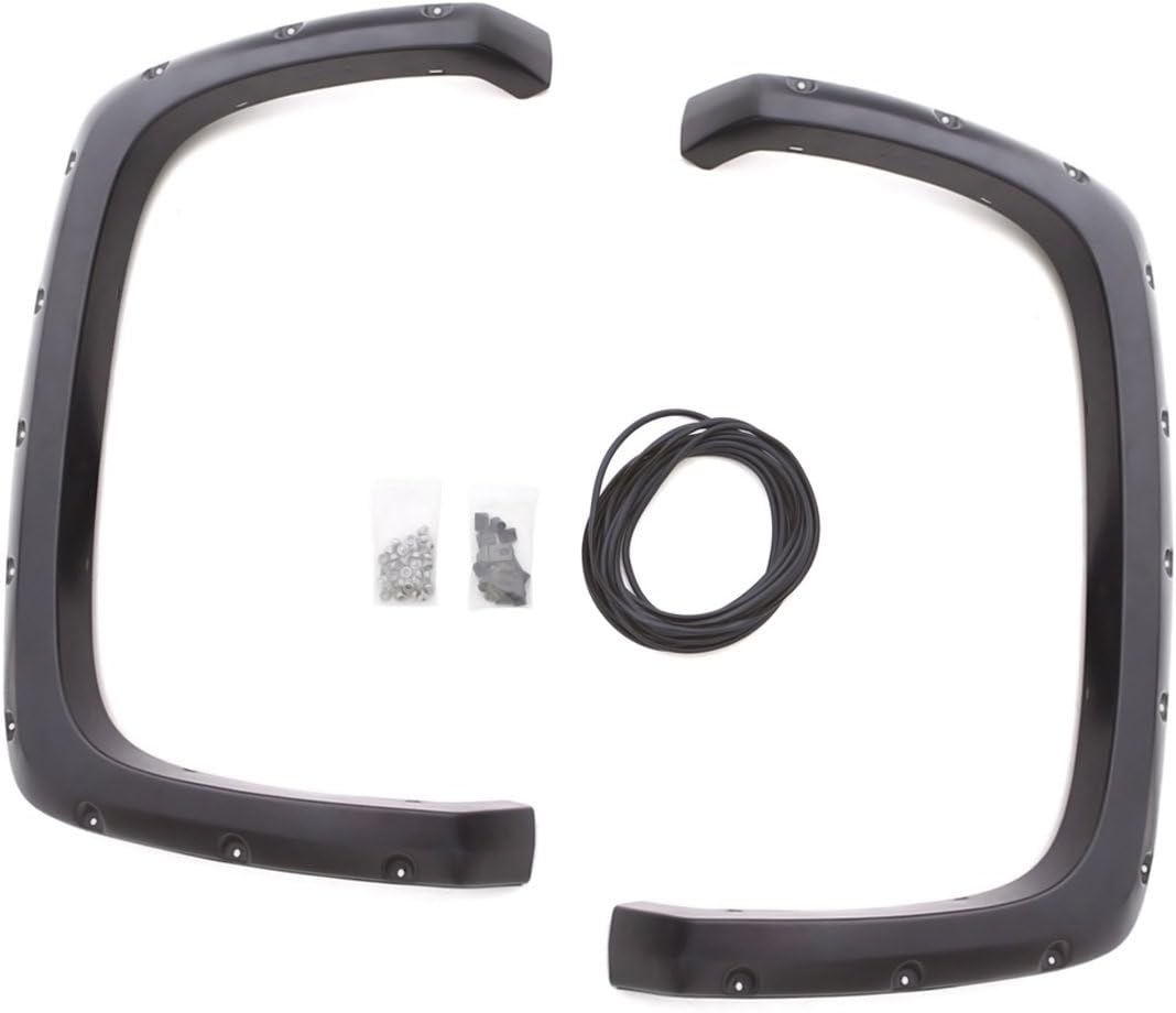 Lund RX109SB Elite Series Black Rivet Style Standard Rear Fender Flare - 2 Piece