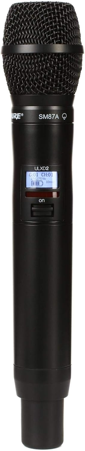 Shure ULXD2/SM87 Handheld Transmitter with SM87 Vocal Mic Capsule - for use with ULX-D Digital Wireless Microphone Systems, Receiver Sold Separately | J50A Band (ULXD2/SM87=-J50A)