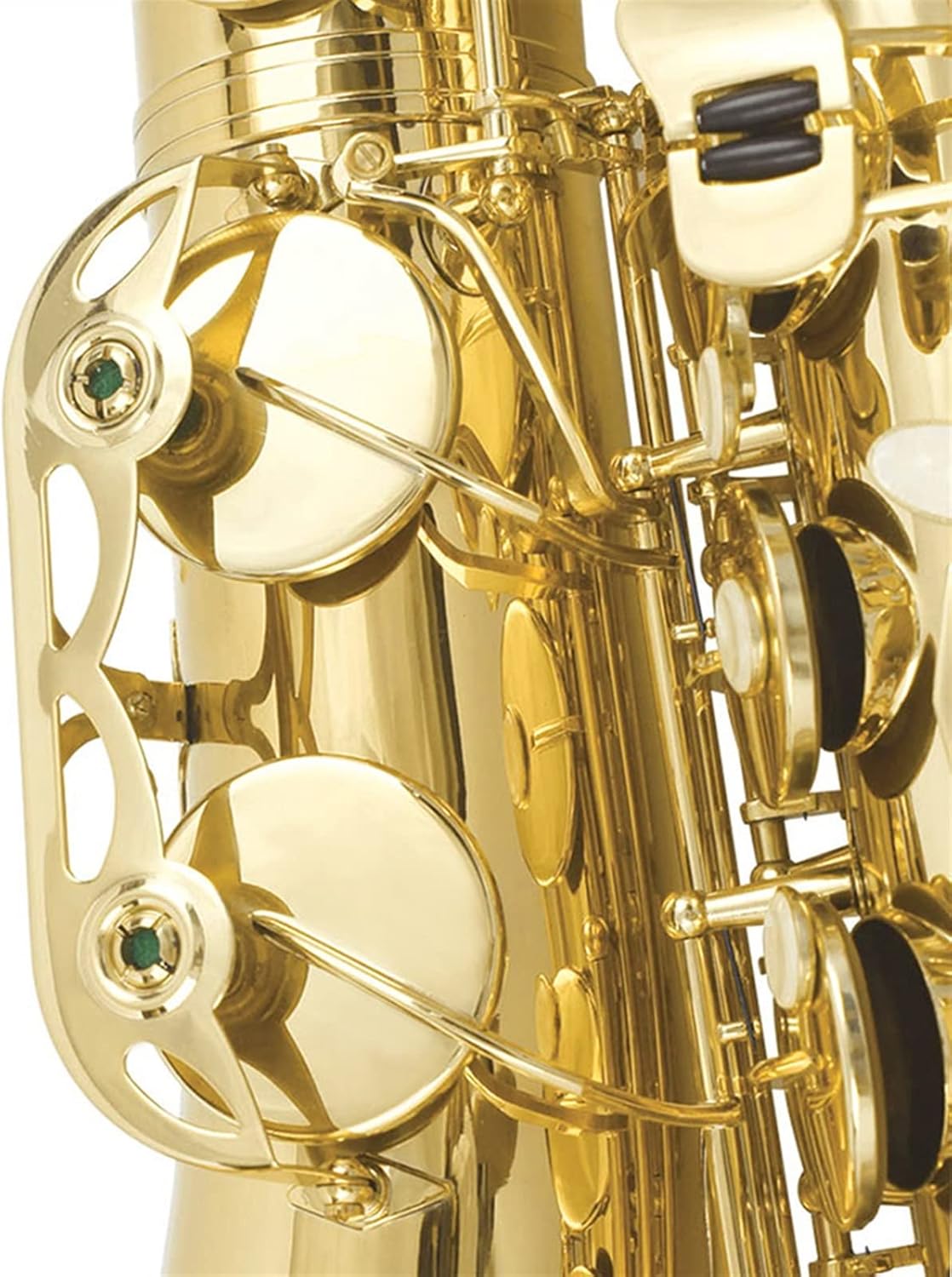 Bb Tenor Saxophone Brass Body Electrophoresis Gold Woodwind Instrument (Color : Gold)