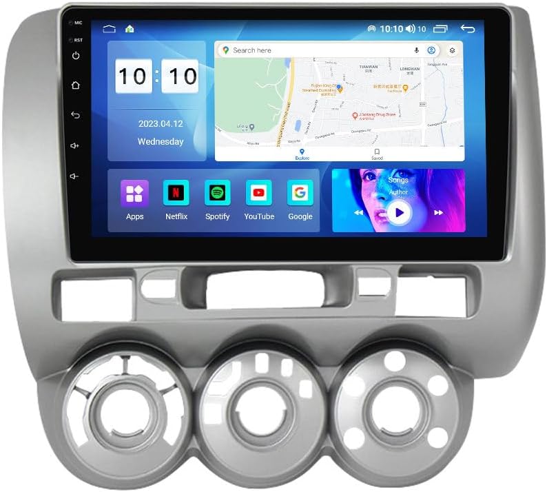 Android Car Stereo for Honda Jazz City 2002-2007,9 inch IPS Touchscreen with Upgrade Wireless CarPlay & Android Auto,WiFi/GPS,Support SWC and Subwoofer,8-Core 8G+256G