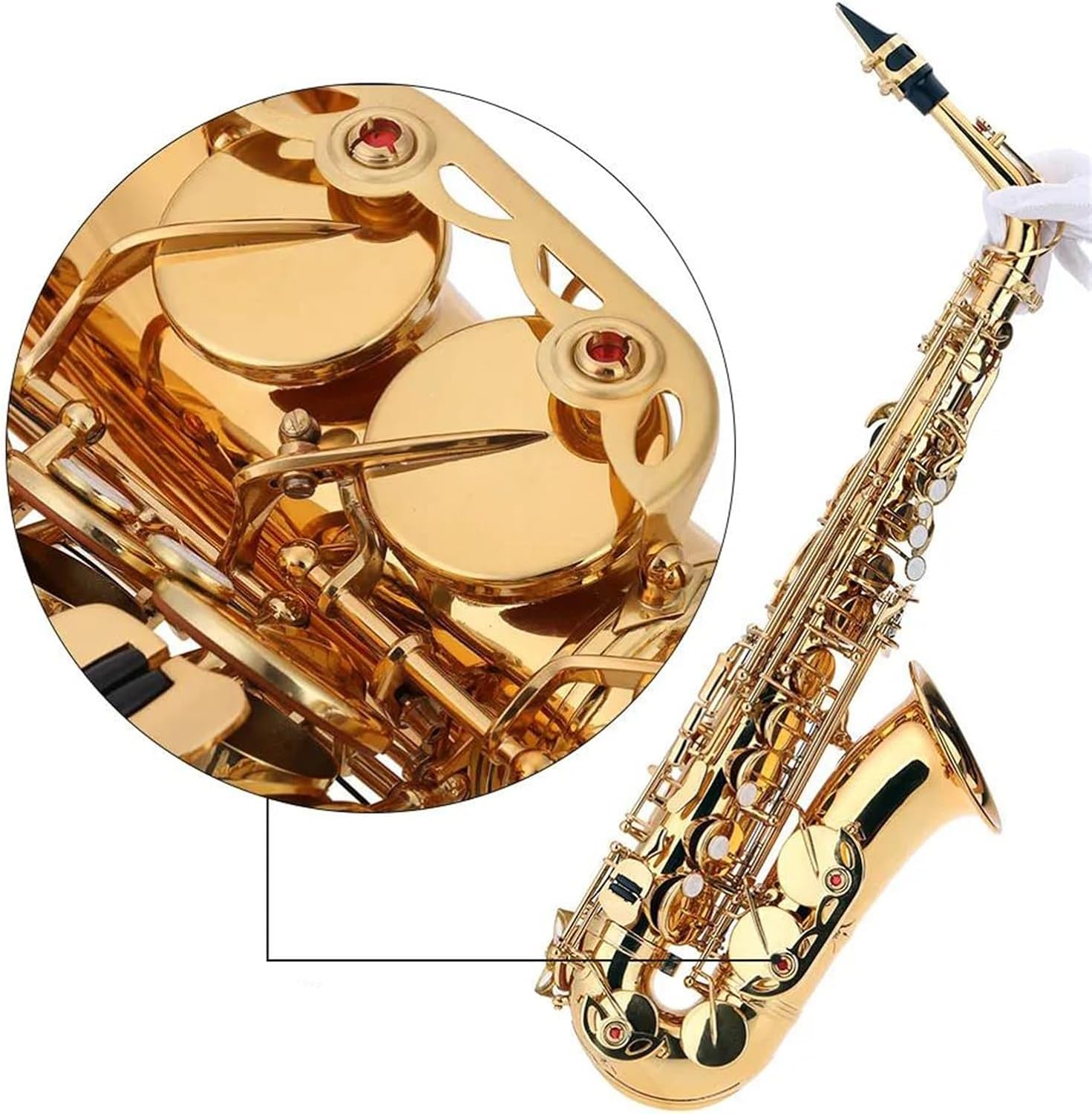 Eb Alto Saxophone Brass Lacquered Gold E Flat Sax 802 Key Type Woodwind Instrument With Case Brush Sax Accessories (Color : Eb Alto Sax)