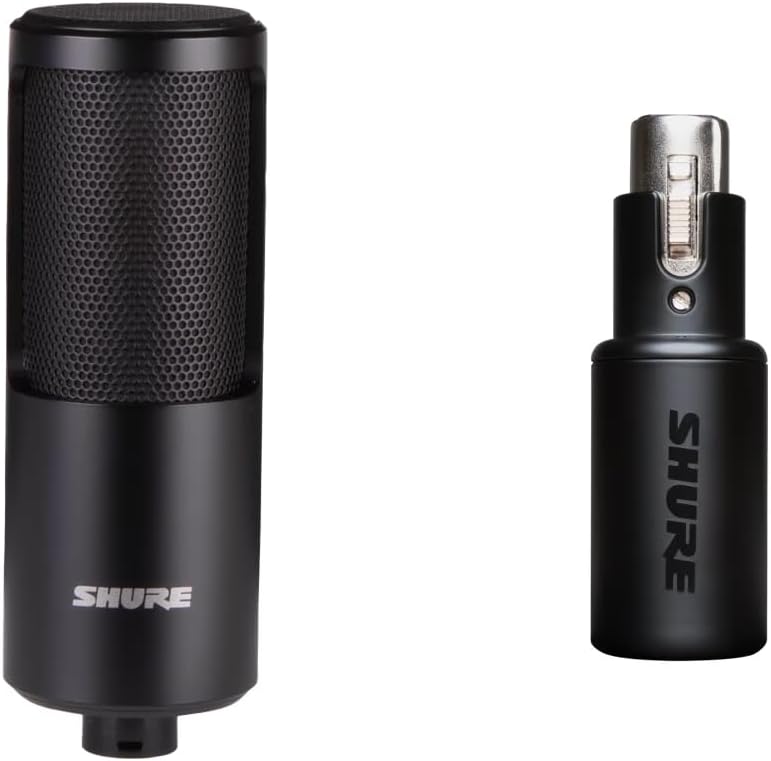 Bundle of Shure SM4 Studio Recording Microphone, XLR Home Studio Condenser Mic and MVX2U XLR-to-USB Digital Interface with Headphone Jack, Integrated Pre-amp with 60dB Gain Control