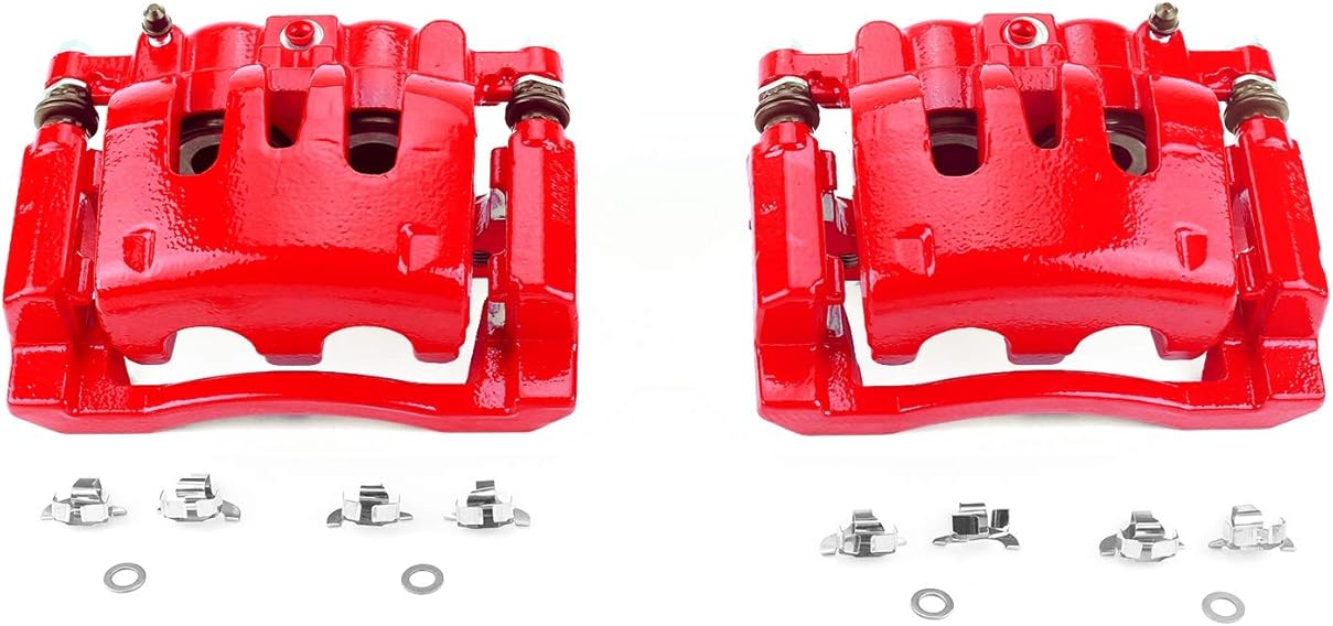 Power Stop Caliper Set For Ford F-250 Super Duty 2008-2012, Ford F-350 Super Duty 2007-2011 [Model Specific] Rear Pair of High-Temp Red Powder Coated Calipers S5076