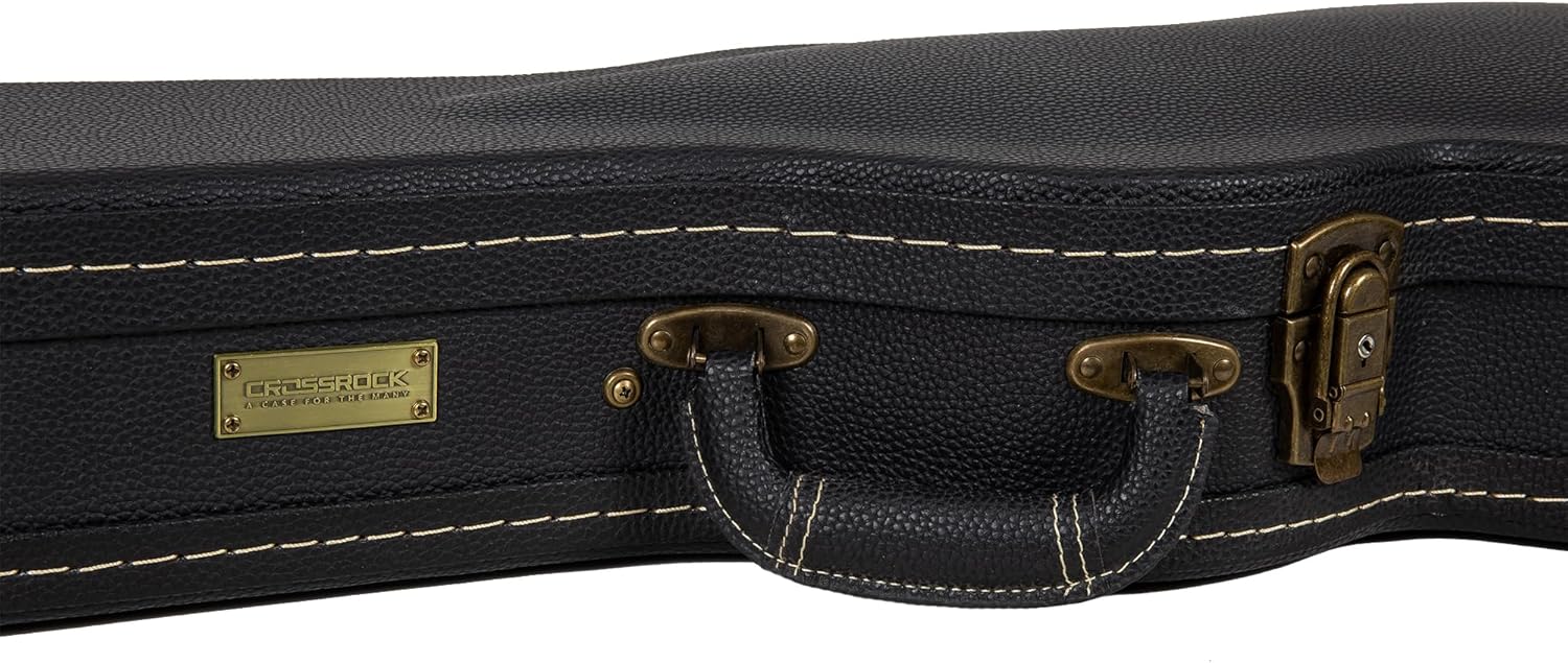 Crossrock SG Electric Guitar Case -Vintage Hardware, Sponge Lining, Metal Feet, Storage Space-Black (CRW520SGBK)