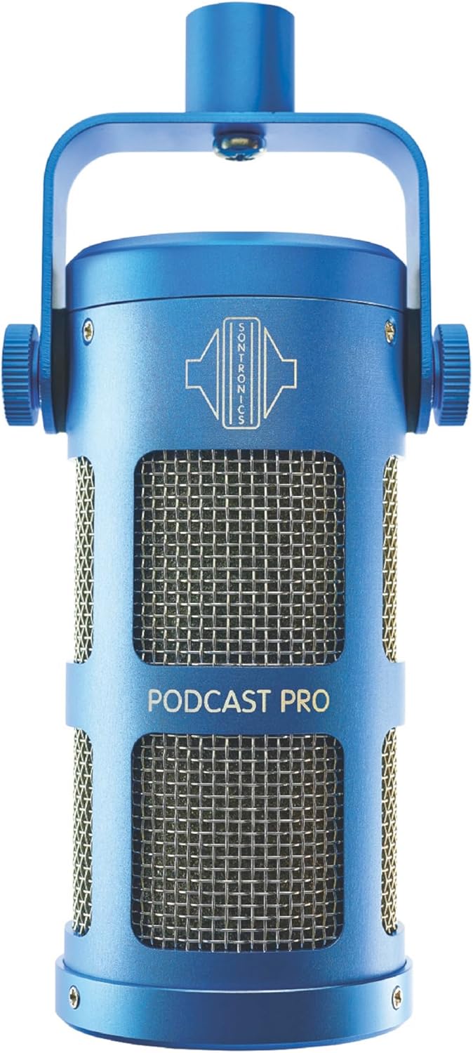 Sontronics Podcast Professional Dynamic Mic for Podcast, Broadcast, Streaming, Gaming & VC - XLR Connection, No Phantom Power Required - Lifetime Microphone Warranty - Designed & Built in UK (Blue)