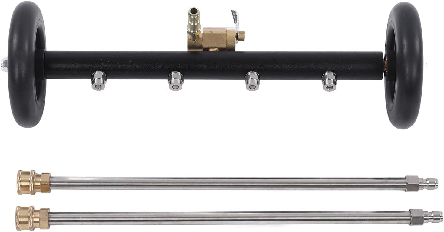 Pressure Washer Undercarriage Cleaner, 1000‑4000PSI Under Car Wash Cleaner with 2 ExWand, 4 Nozzles, Cleaner Water Broom for Vehicles, RV Underbody Cleaning