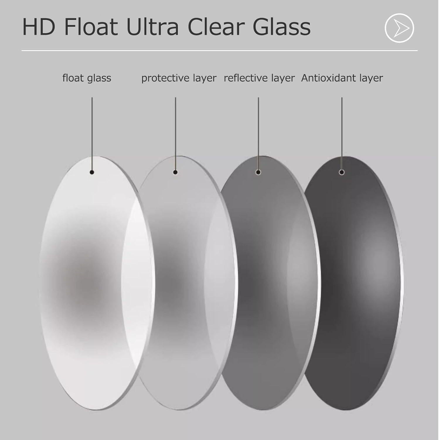 MEULE Upgrade Your Bathroom Modern Industrial Wall Mount Mirror - Brush Metal Frame, Rounded Corners, and Premium Glass 75×120cm B