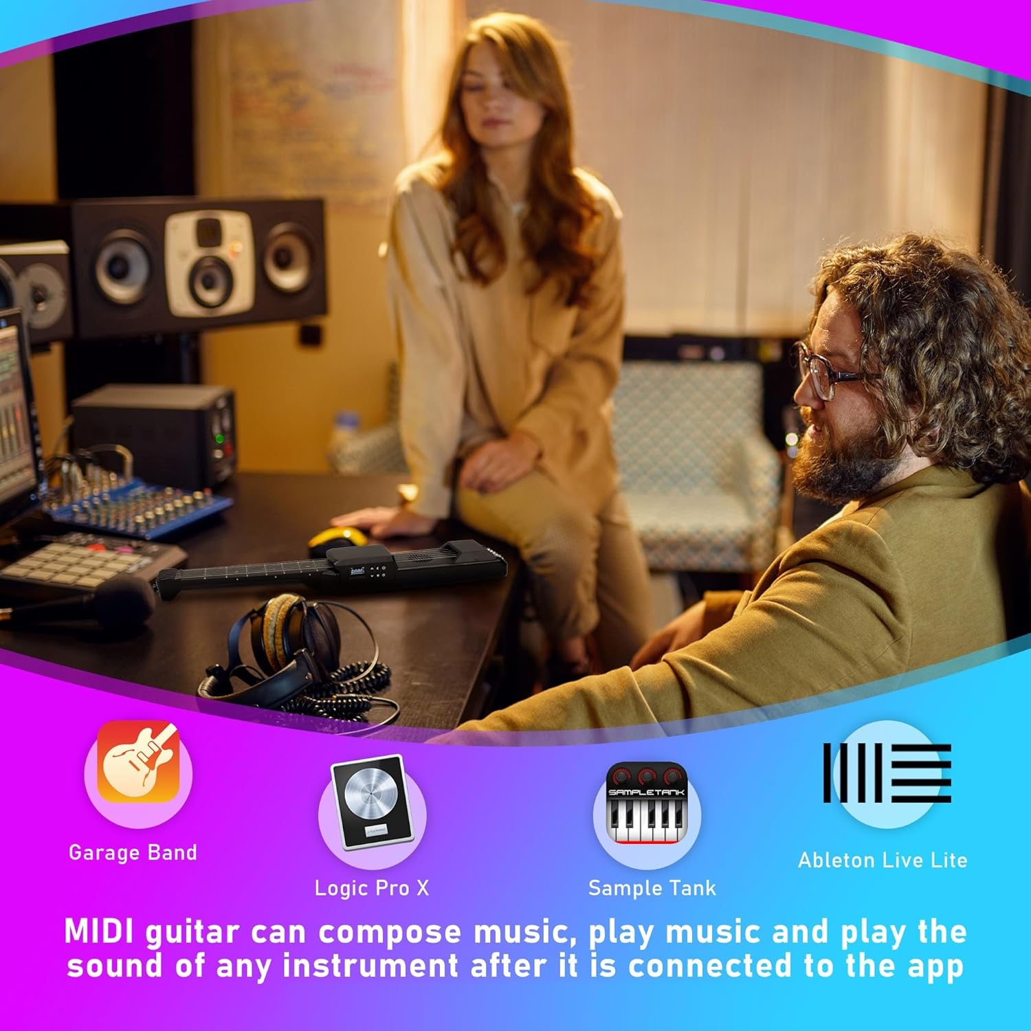 Smart Midi Guitar, black (SG7)