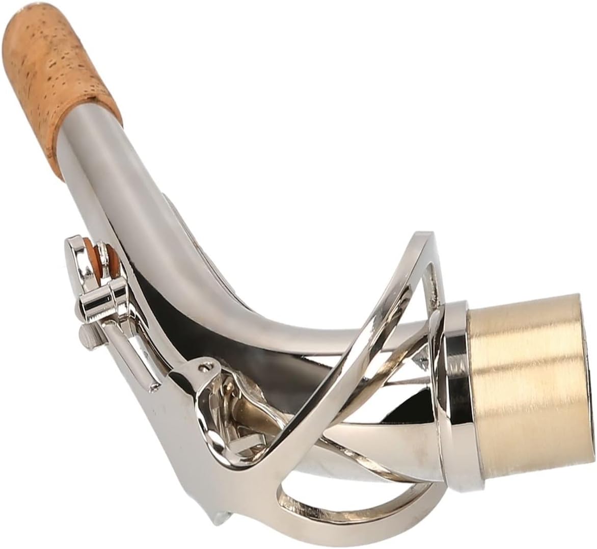 Saxophone Parts Brass Alto Saxophone Neck Heat- Insulating Material Bend Neck Sax Replacement Part Sax Accessory (Color : Silver)