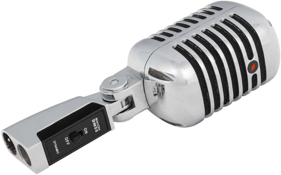 PROEL Eikon DM55V2 Vintage Design Professional Dynamic Vocal Cardioid Microphone (Chrome)