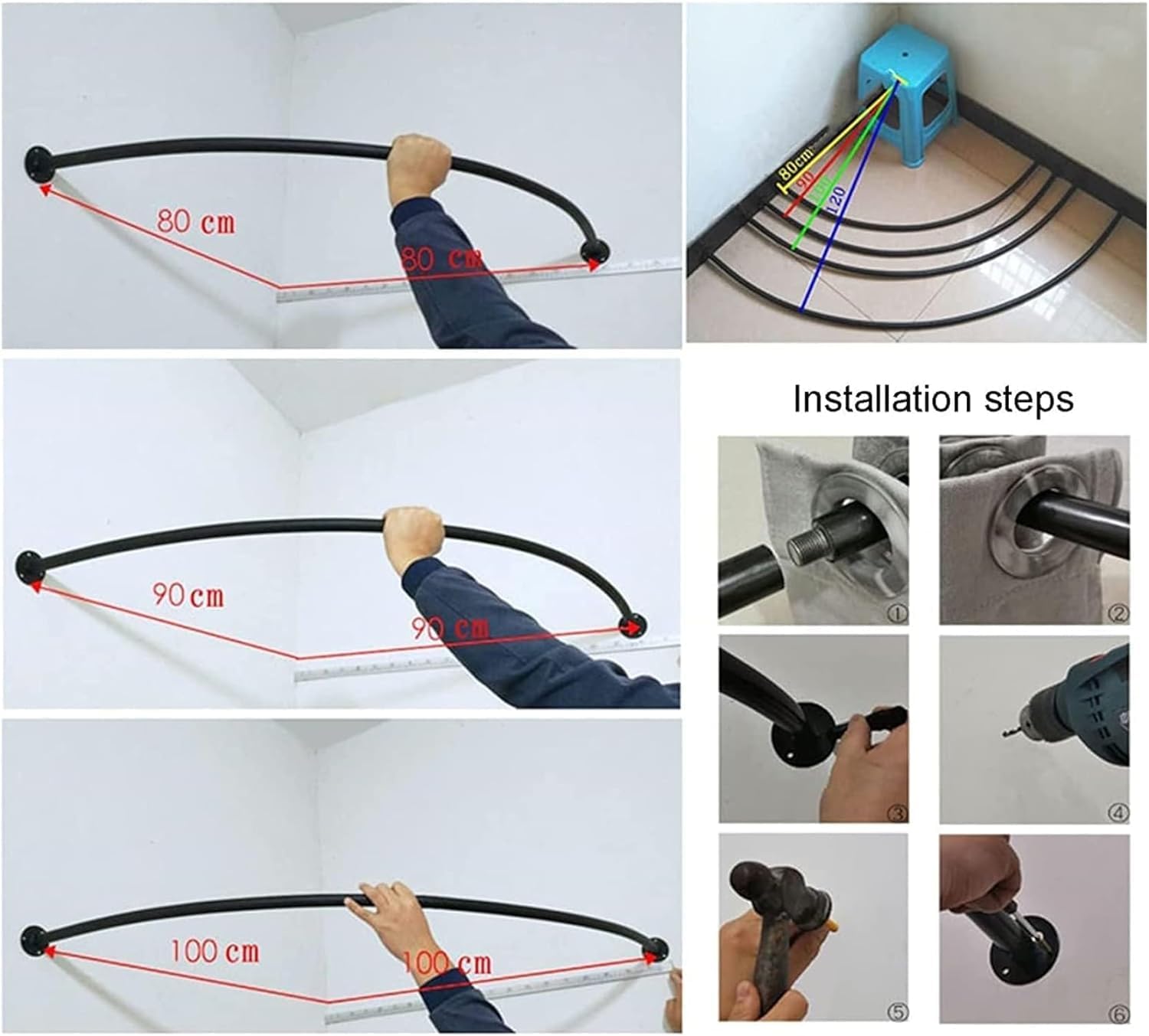 Fitting Room Metal Bracket Changing Room Corner Wall Mount Temporary Locker Room Free Move Clothing Store Fitting Room