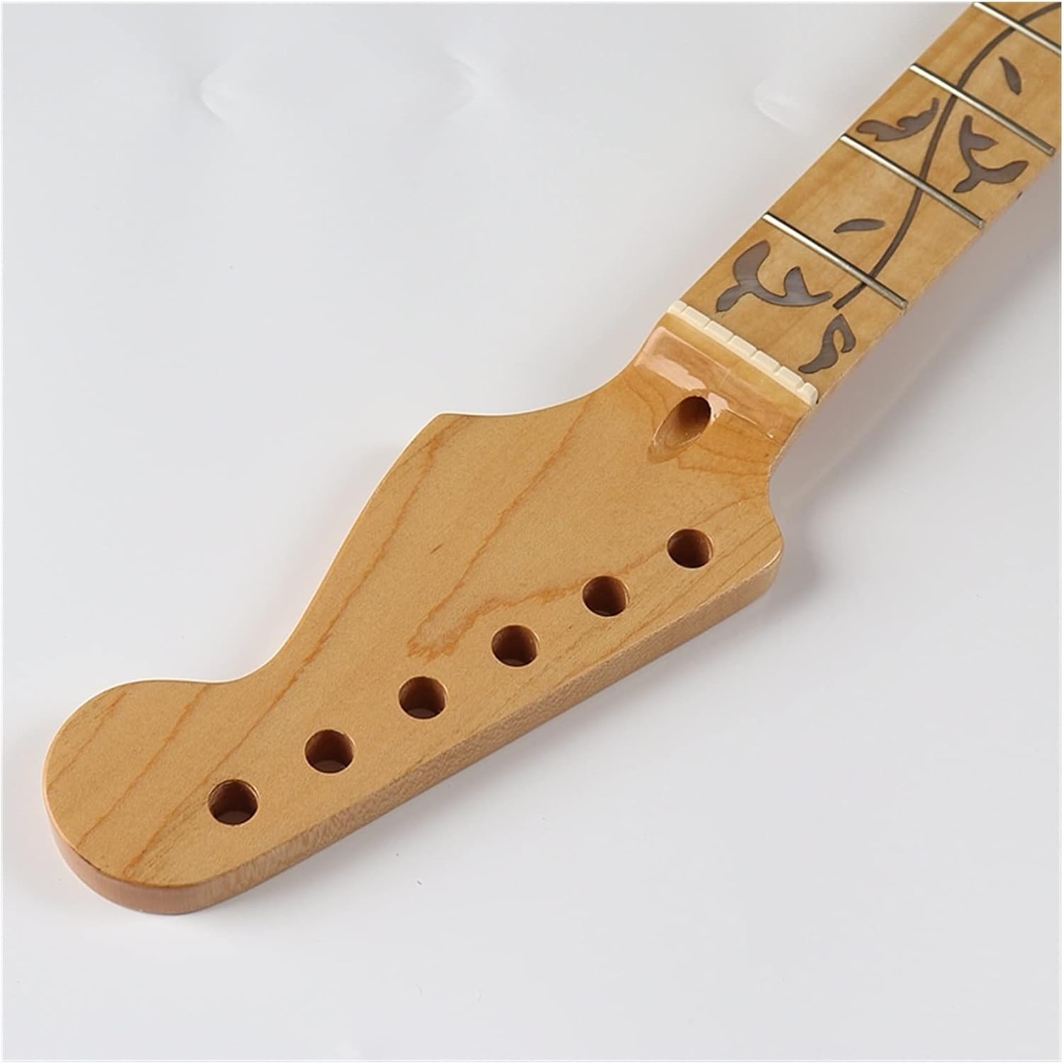 ZUZU Electric Guitar Neck Tree Pattern Inlay Fretboard 24F Guitar Bow Canadian Maple Wood Neck Unfinished Guitar Neck