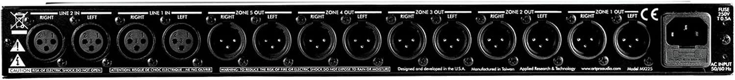 ART MX225 5-Channel Zone Distribution Mixer