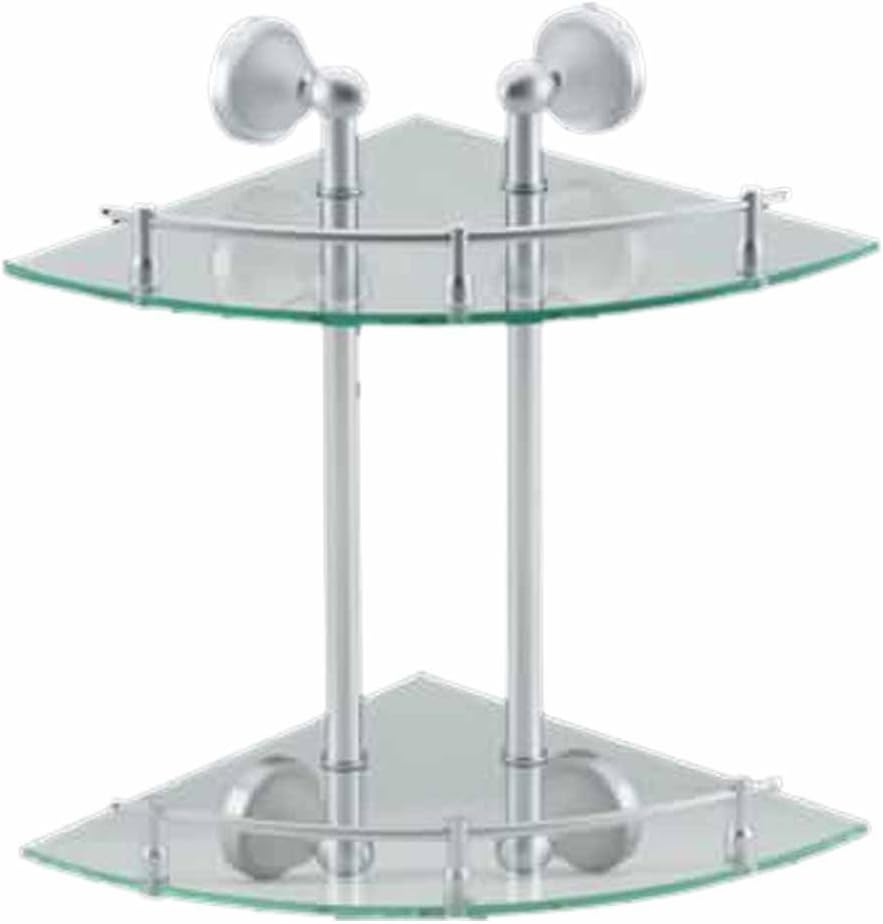 Glass Corner Dual Tiers Shelf Wall Mount Storage Holder | Renovator's Supply