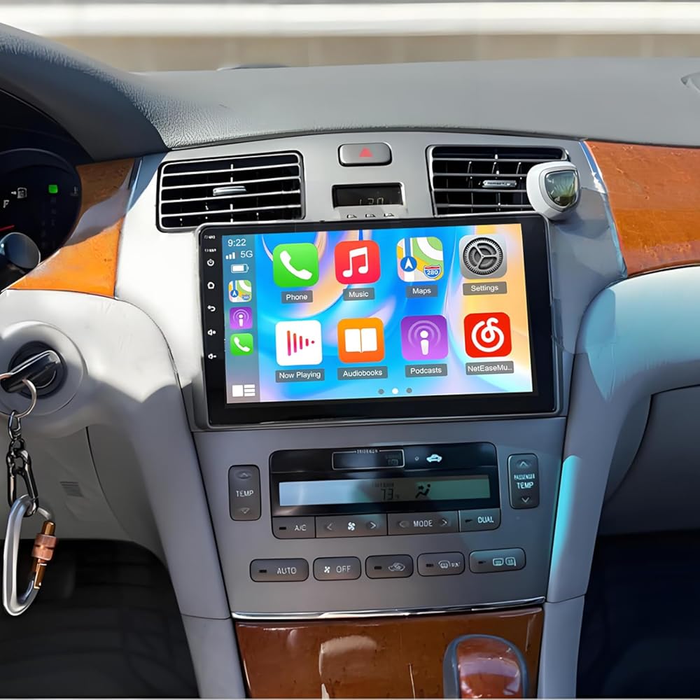 PHEZEN 9inch IPS Touch Screen Car Stereo Radio Fit for Lexus ES300 ES330 XV30 2001-2006 with Carplay Android Auto, 2G+32GB Car Audio Receivers GPS Navigation Multimedia Player WiFi+AHD Backup Camera