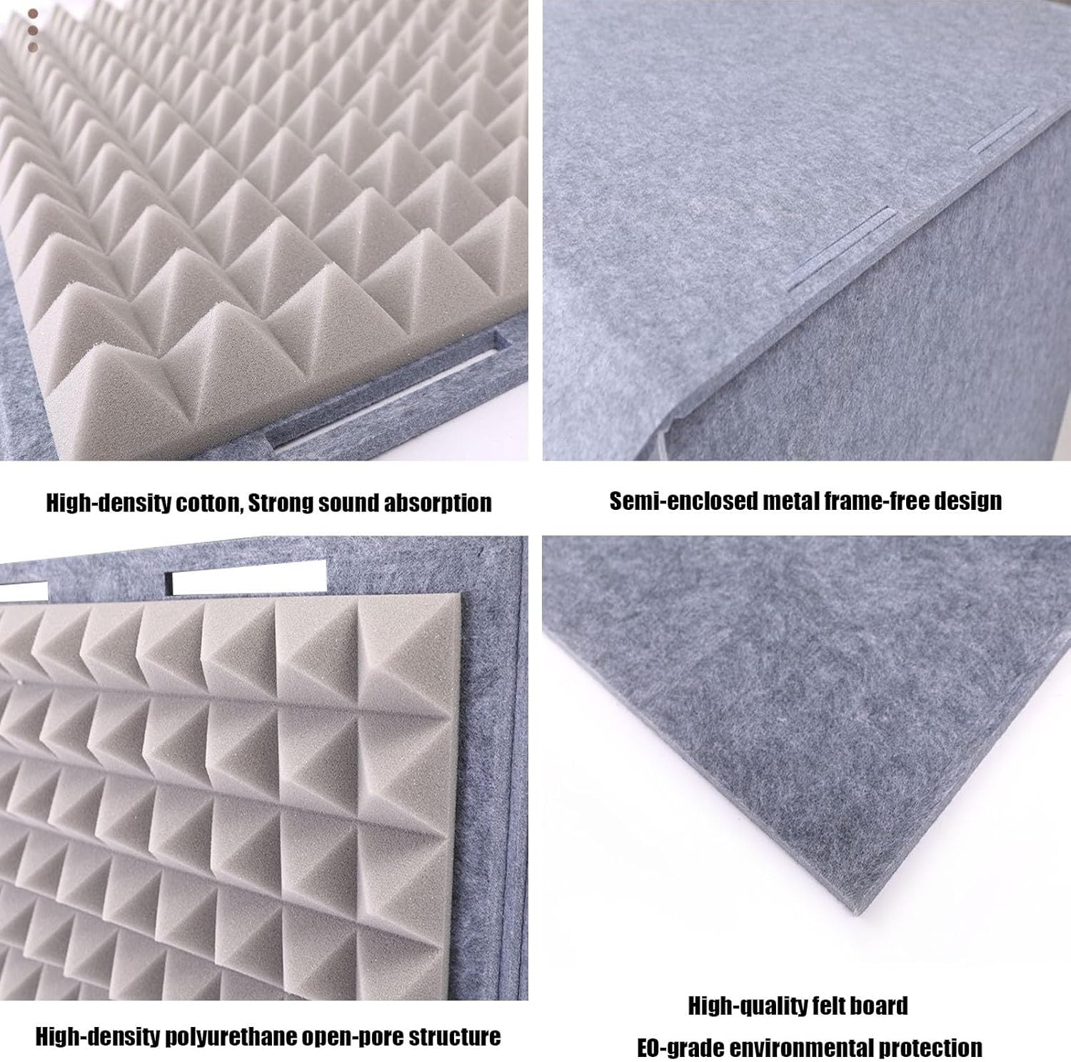 Grey Vocal Recording Booth, Sound Absorbing Recording Equipment Desktop Isolation Shield Microphone Isolation Booth Box for Music Studio Home(Grey,80 * 80 * 80cm)