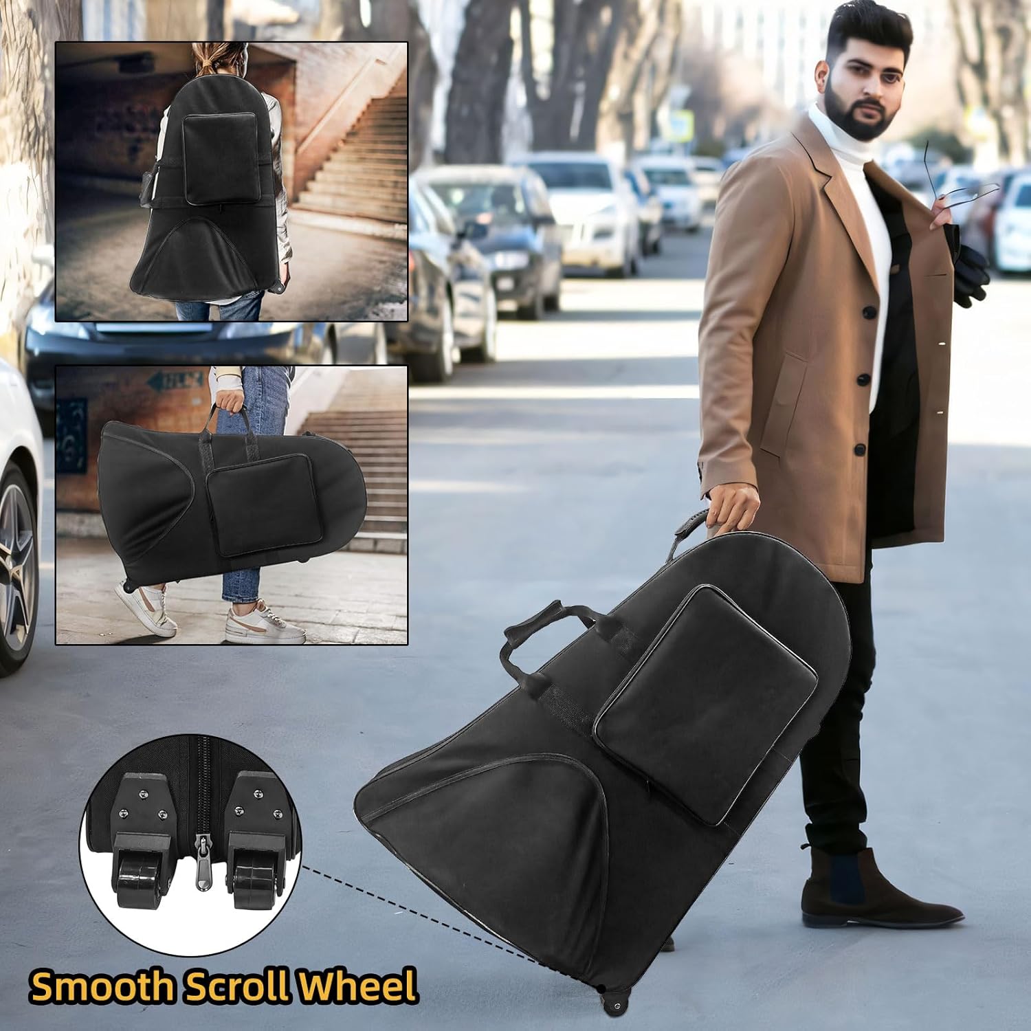 Bb Euphonium Brass Instrument for Beginners & Professionals | Includes Hard Case, Mouthpiece, Cleaning Cloth, and Gloves | Ideal for Brass Band Performance