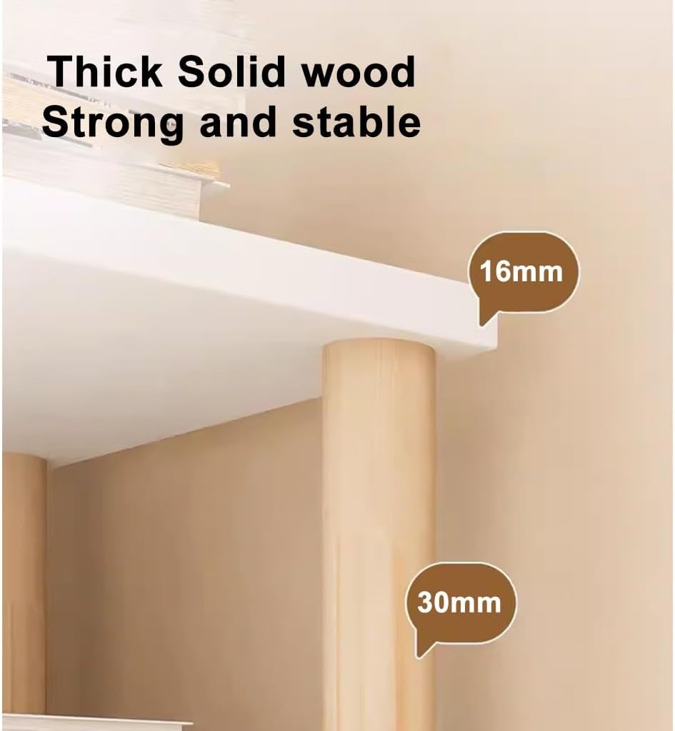 Vertical Triangle Bookshelf Cornor Storage Rack Multi-Tier Corner Cabinet Wooden for Living Room Bedroom,Organizer Shelves Unit, Freestanding Display (Original Wood 5 Tier)