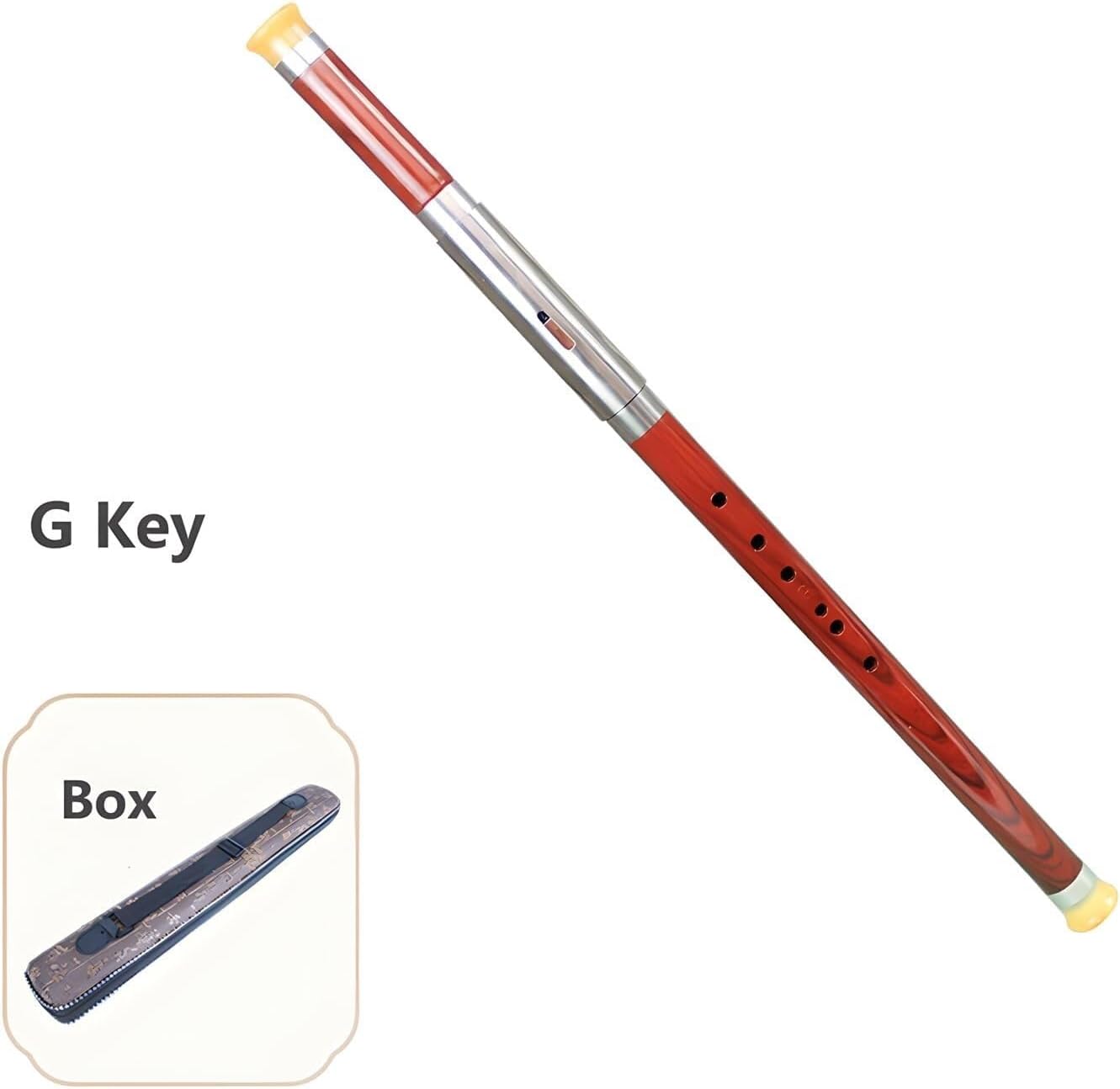 Dizi Flute Chinese Hand-Carved Bamboo Flute Standing Blowing Bawu Wind Instrument Flute in F Key Bamboo Flute Traditional Instrument(G Key)