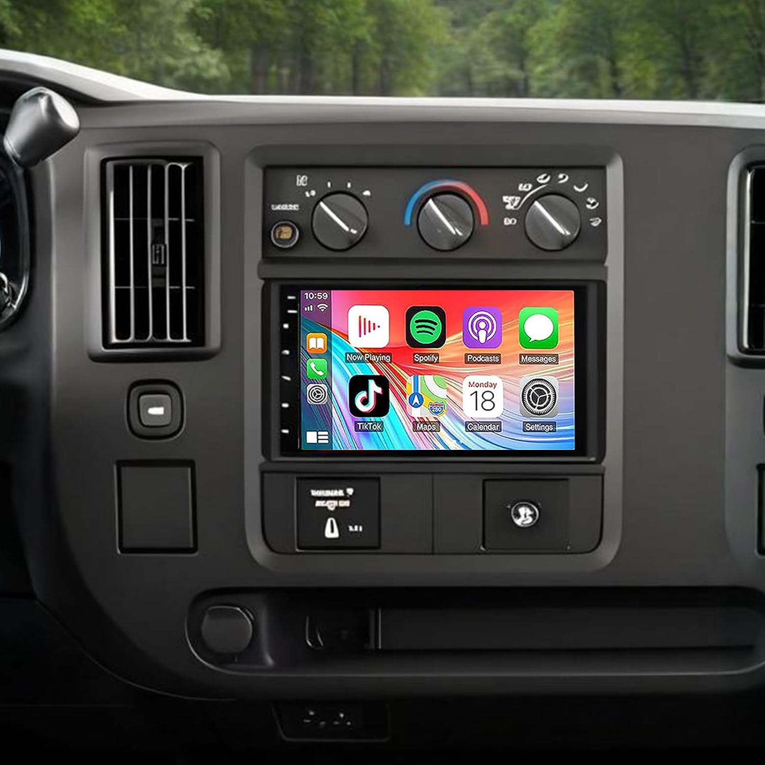 PHEZEN Car Radio for GMC Chevrolet 2003 2004 2005 2006 with with Carplay Android Auto, 7 Inch Touch Screen Stereo for GMC Chevrolet WiFi GPS Navigation Bluetooth AHD Backup Camera-2+32G