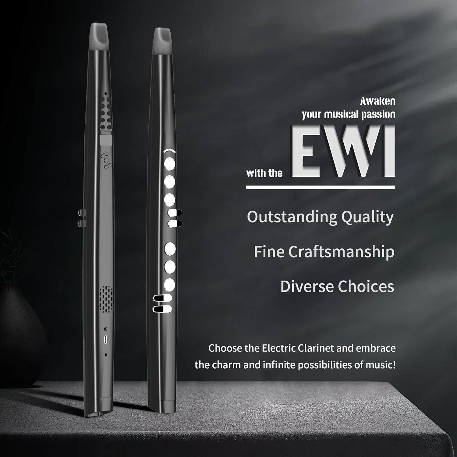 MINI Smart Electronic Blowpipe, with 13 Different Tones, Built-in Speakers, MIDI Interface, Rechargeable Battery, Portable Blowing Instrument Electric Blow Pipe