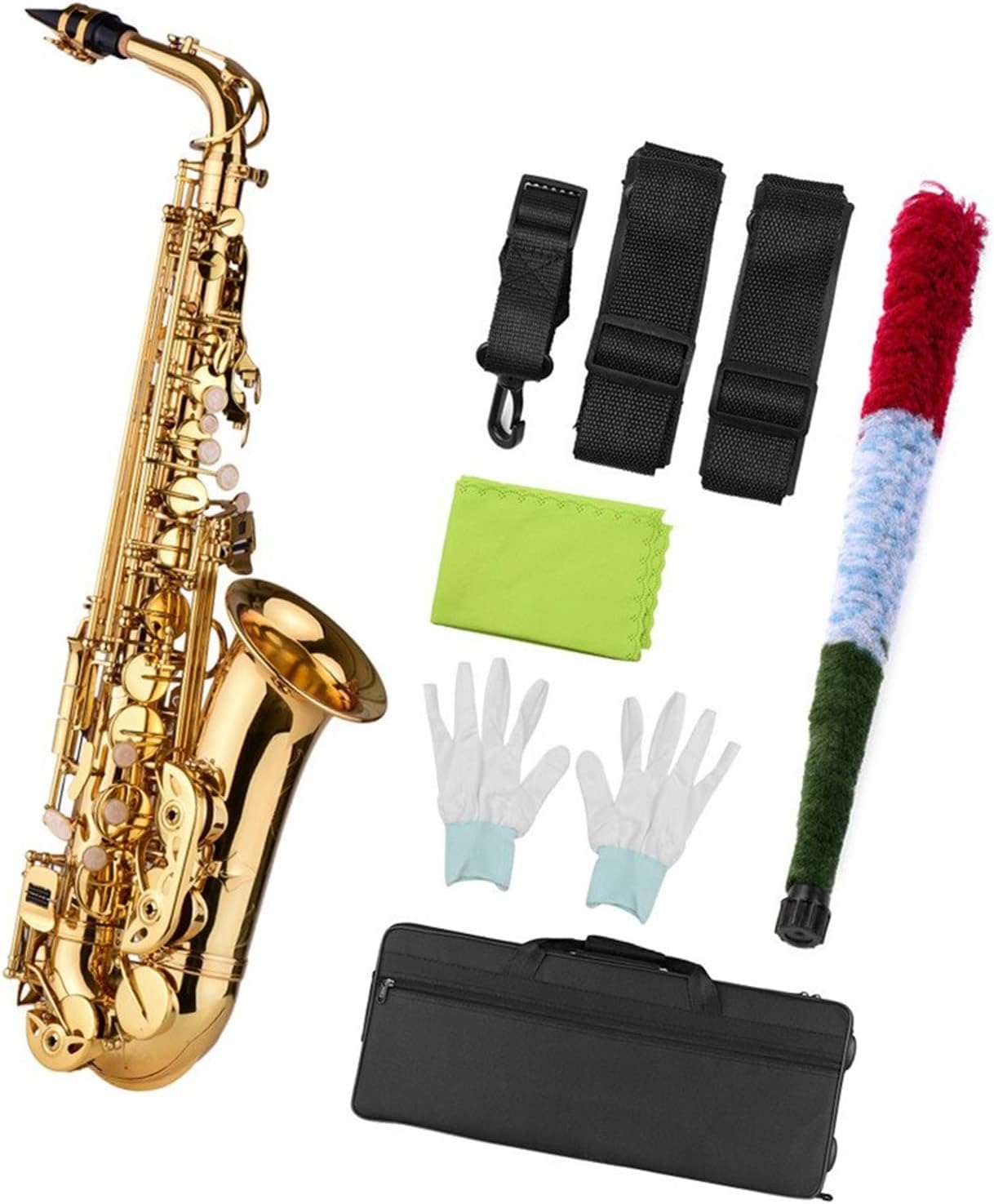 EB Alto Saxophone Brass Lacquered Alto Sax Wind Instrument with Carry Case