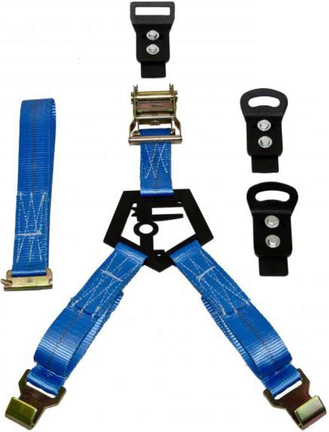 RealTruck Rapid Strap Truck Bed Tire Carrier | Gloss Black, Bed Mount Black Strap, Solid Welded Construction | BM1TSBK | Universal