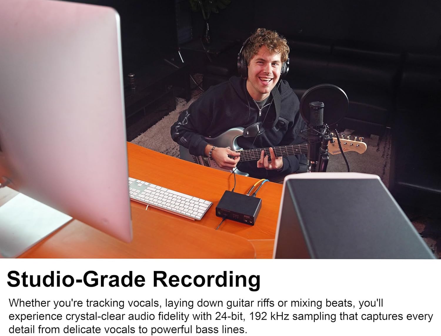 Rockville Bundle: Rockville R-TRACK SOLO Audio Interface Drivers Bundle with Rockville RCM03 Microphone Shock Mount & Rockville PRO-M50 Studio Headphones & Rockville RDTS Studio Mic Tripod (4 Items)