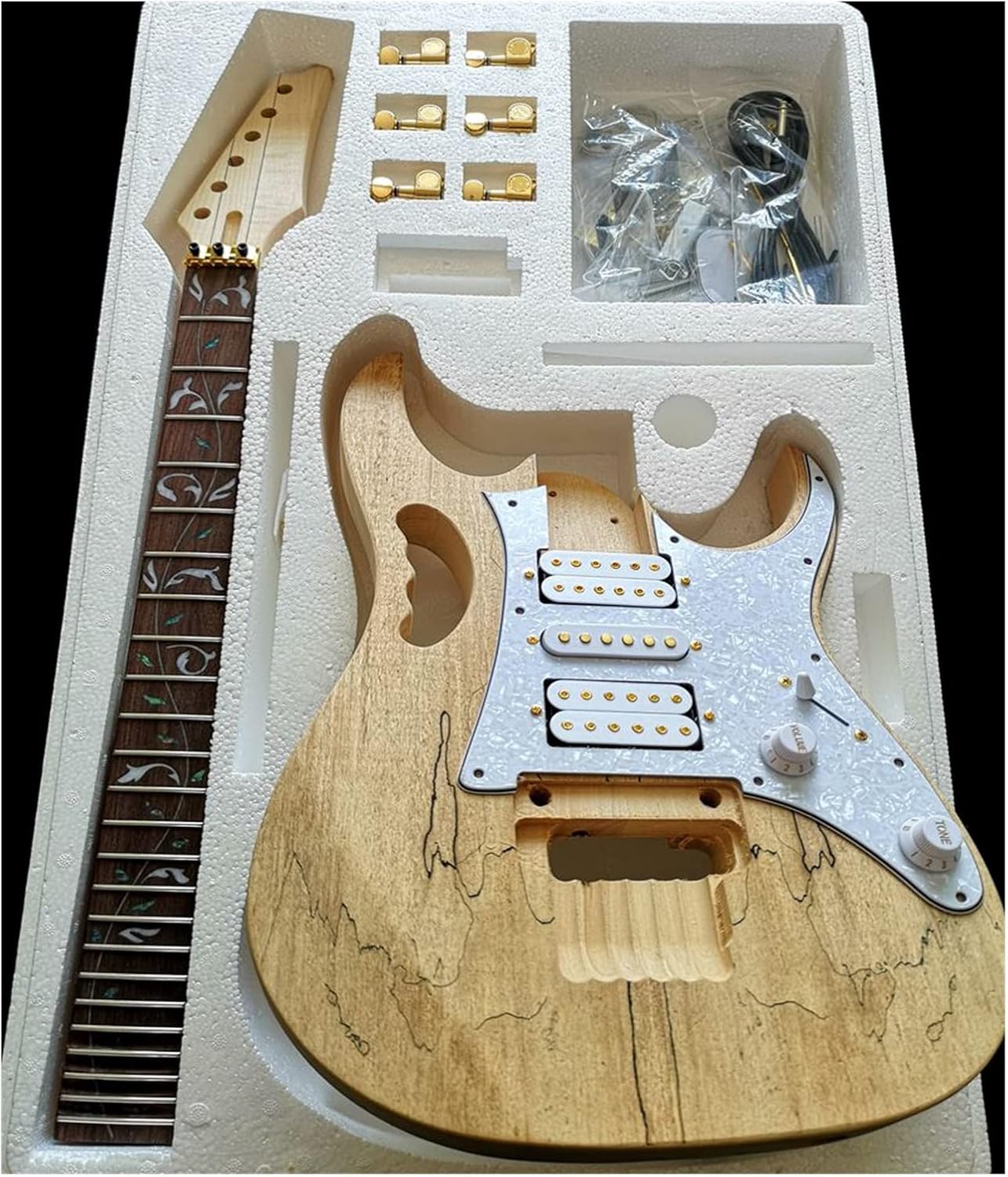 Electric Guitar Making Components Making Materials Accessories Maple Basswood Solid Wood Body DIY Guitar Kit (Color : 3)