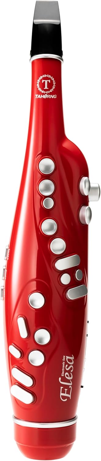 Elesa Electronic Saxophone, Digital Wind Instrument, Bluetooth (Red)