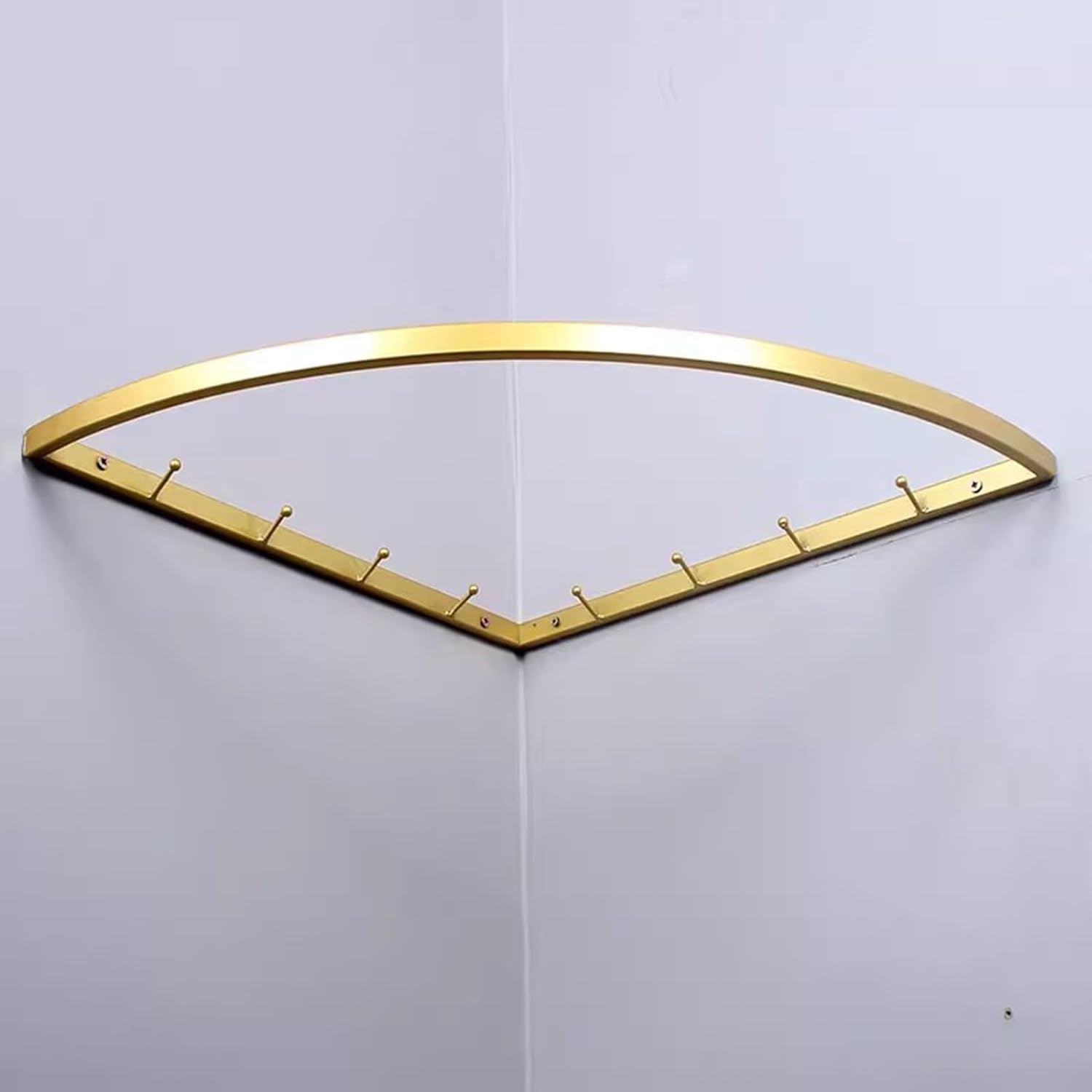 Corner Garment Rod Metal, Heavy Duty Closet Clothes Hanger Bar, 90 Degree Angle Clothing Coat Rack, Small Curved Closet Pole for Corner Storage(Gold,60 x 60cm (23 5/8 x 23 5/8