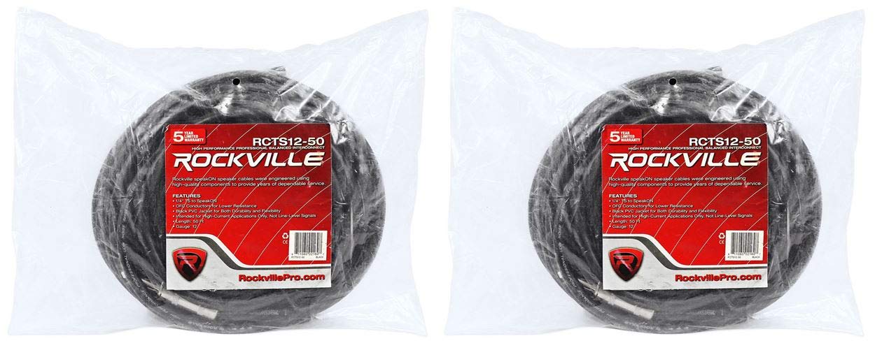 Rockville (2) RCTS1250 50' 12 AWG 1/4