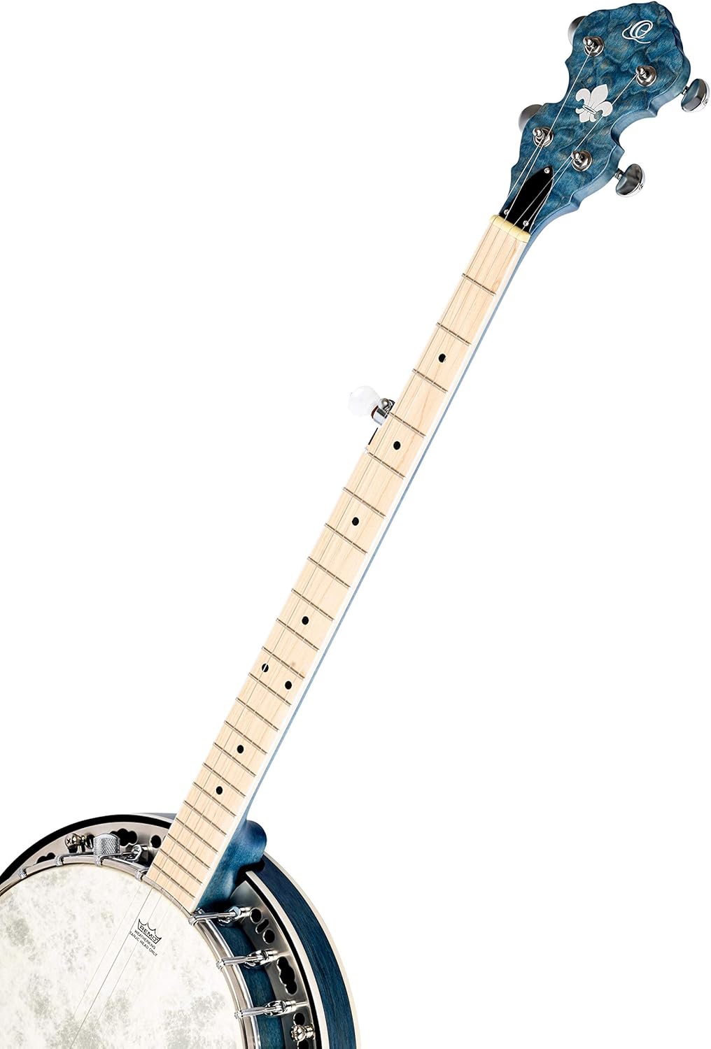 Ortega Guitars Facon Falcon Series 5-String Quilted Maple Resonator Acoustic-Electric Banjo w/Bag, Right (OBJE400TBL)