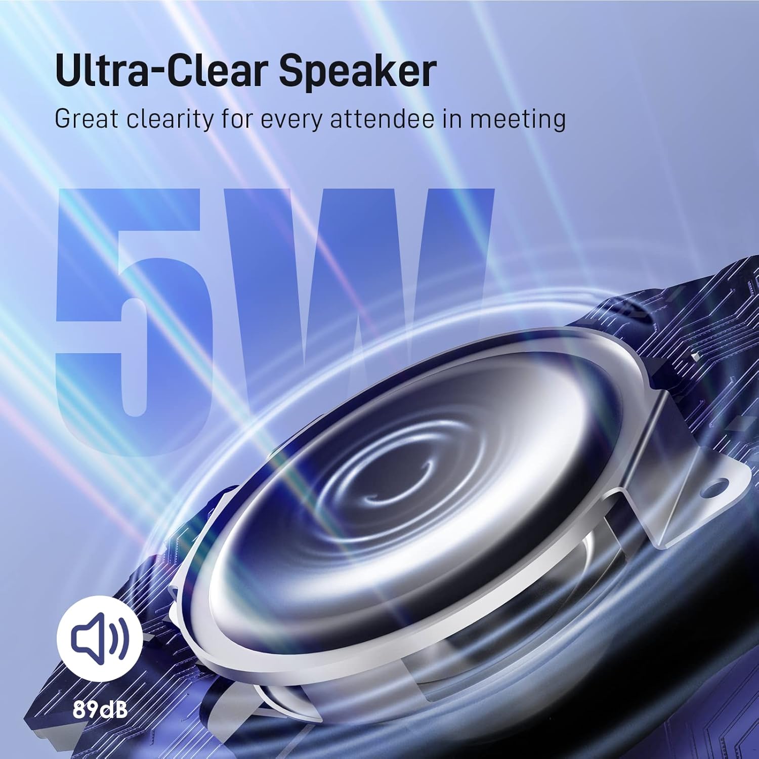 EMEET Conference Speaker and Microphone w/8 Mics, 360° Voice Pickup, Noise Reduction, Bluetooth/USB/Dongle Speakerphone for 10 People w/Daisy Chain for 18, Compatible w/Leading Platforms, 2025 Version