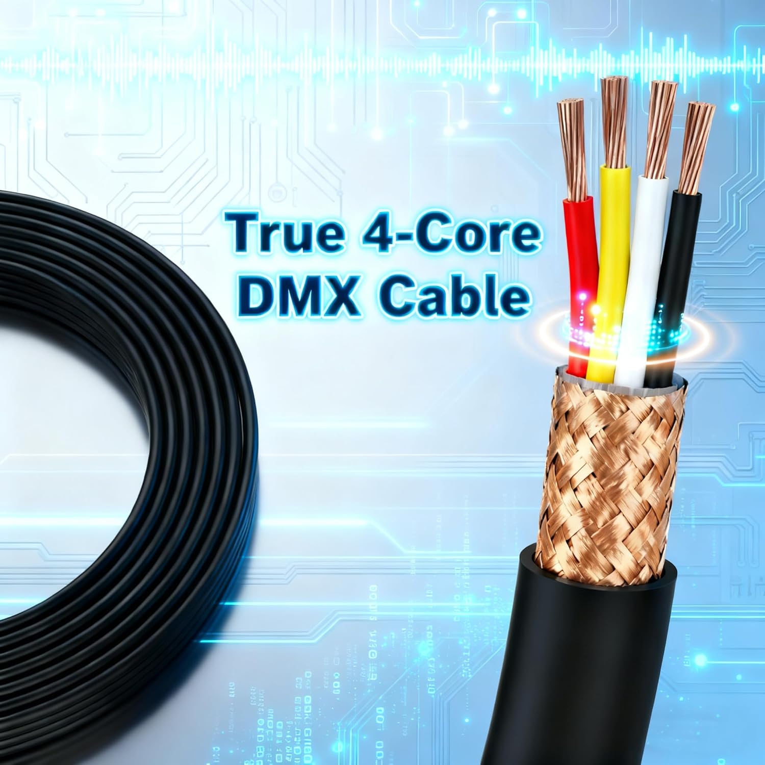 SMALL-EYE 5 Pin DMX Cable 3 ft 8 Pack – 4-Core Male to Female Stage Lighting DMX512 Cable (3')