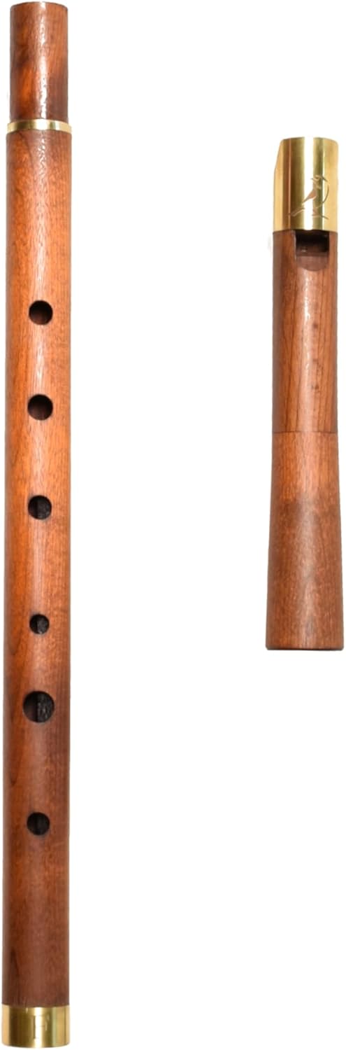 Key of F Wooden Whistle VFC-01 Great Sound Hand Carved Stabilized wood Traditional Folk Wind Instrument Orchestra Flute Unique Woodwind Handmade, Brown wood