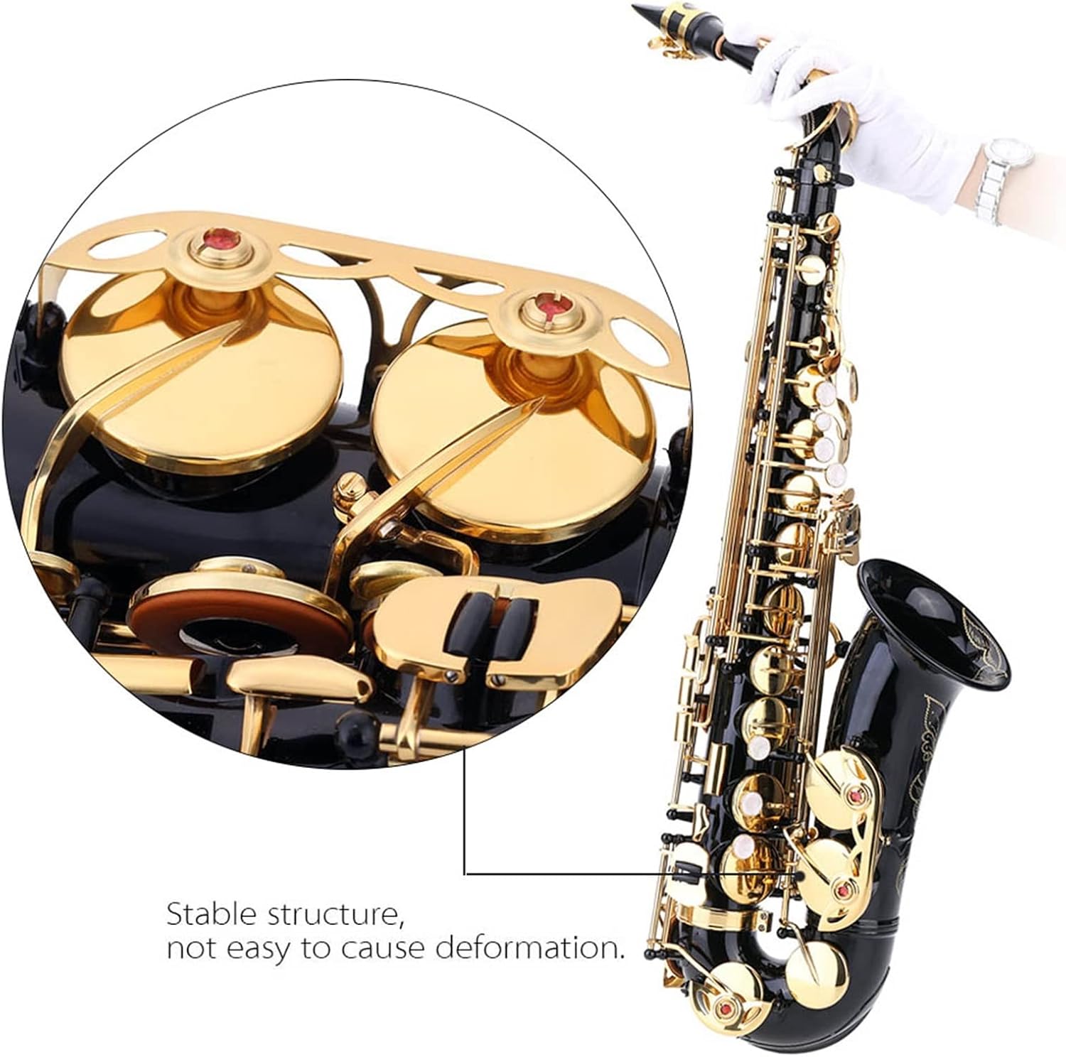 EB Alto Saxophone Brass Lacquered Gold E Flat 82Z Key Type Woodwind Instrument