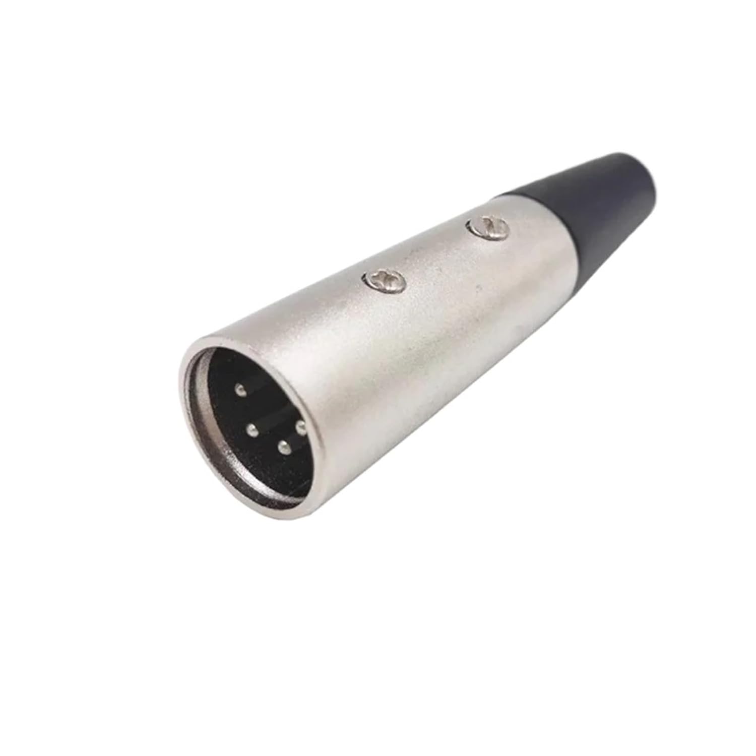 100pcs 3 4 5 Pin Metal XLR Plug Male/Female Solder Adapter Connector for Music Desk Speaker Audio Microphone Mic Cable Silver(5PIN Male)