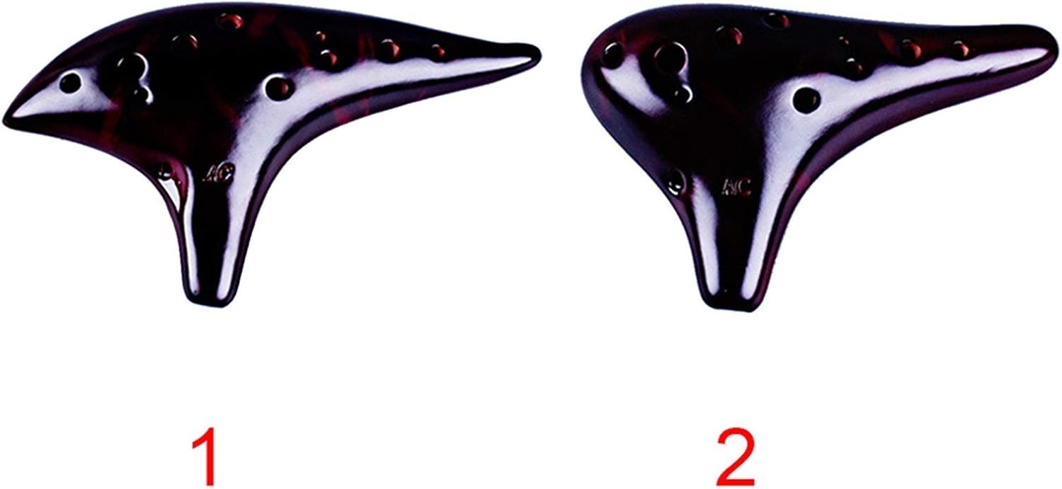 12 Holes Porcelain Alto C Flute Professional Smoked Burn Gifts Musical Instrument Ceramic Ocarina Woodwind(2)